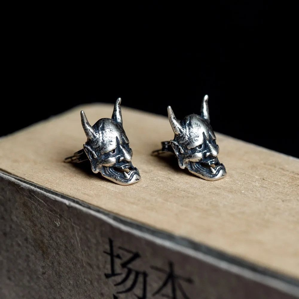 Jewelry Tiny Skull Devil Stud Earrings 925 Sterling Ear Charms Gift Size ONE SIZE - 1 Thumbnail