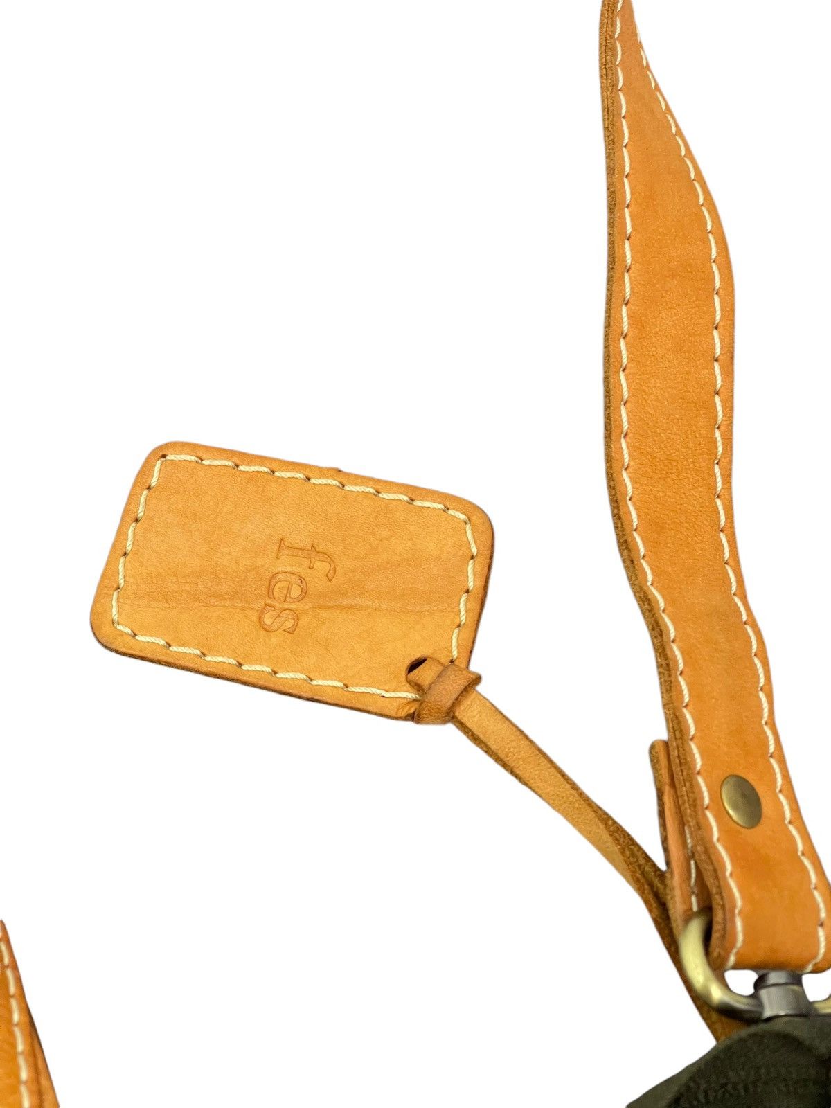 Japanese Brand Leather Cotton Canvas Fes Handmade Cross Body Bag 9🟩 Size ONE SIZE - 13 Thumbnail