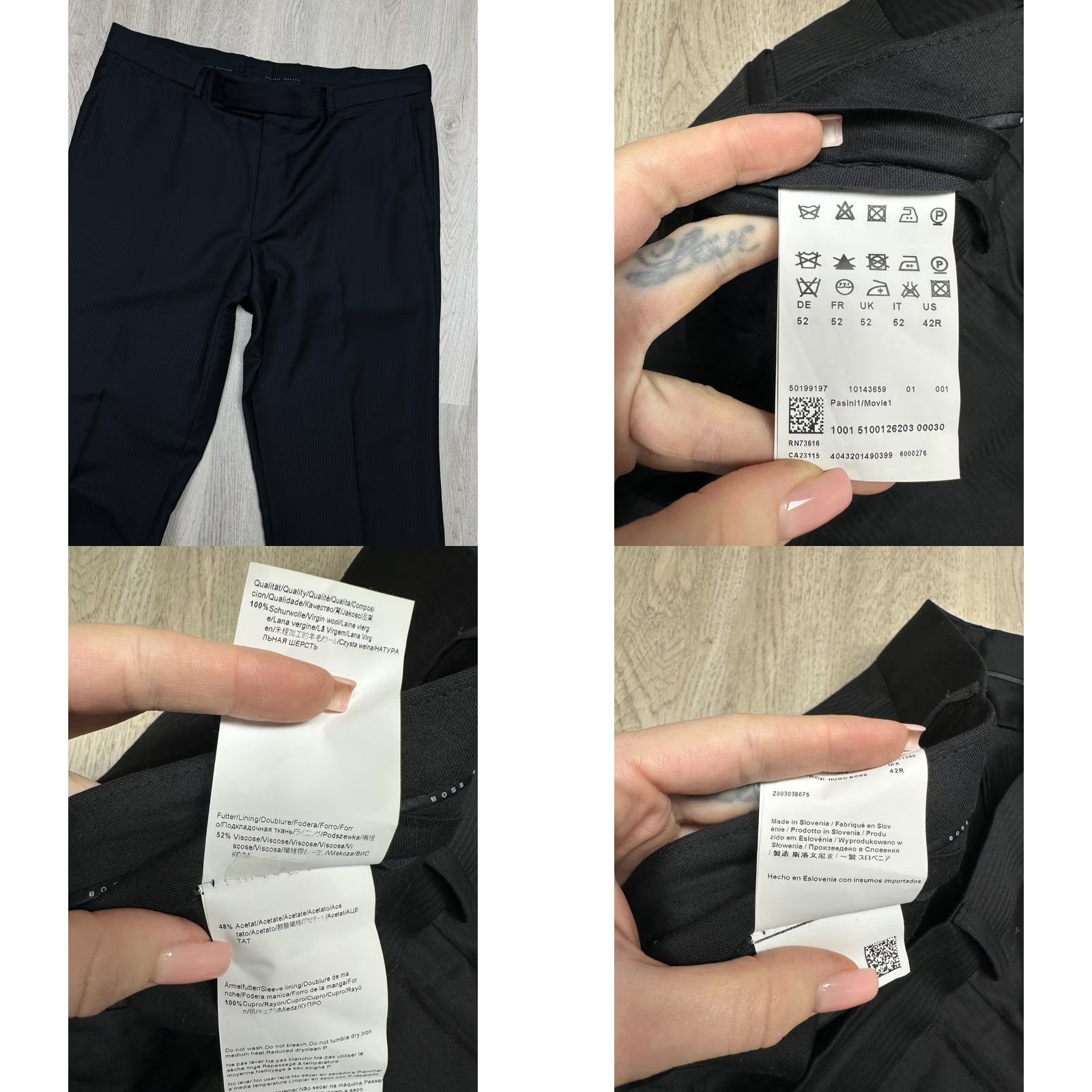 Hugo Boss HUGO BOSS Blazer 2 Piece Wool Suit Pants Size 52 (L) Black Mens Vintage Size 42R - 9 Thumbnail