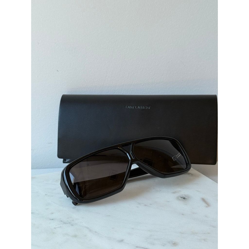 Saint Laurent Paris NEW Saint Laurent SL569Y Black Aviator Pilot Sunglasses Size ONE SIZE - 4 Thumbnail