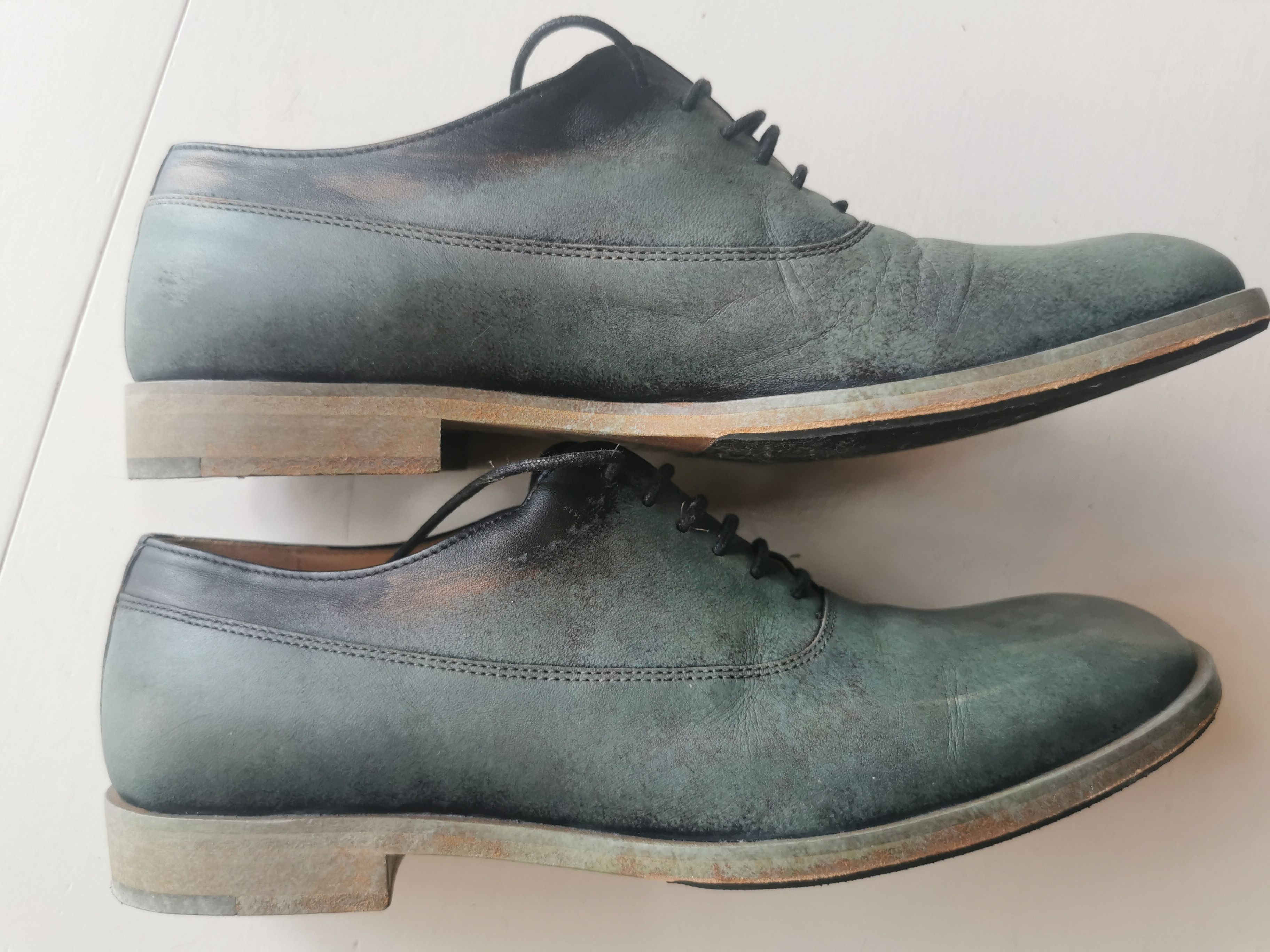Maison Margiela MMM Green Painted Derbies - 39 Size US 6 / EU 39 - 3 Thumbnail