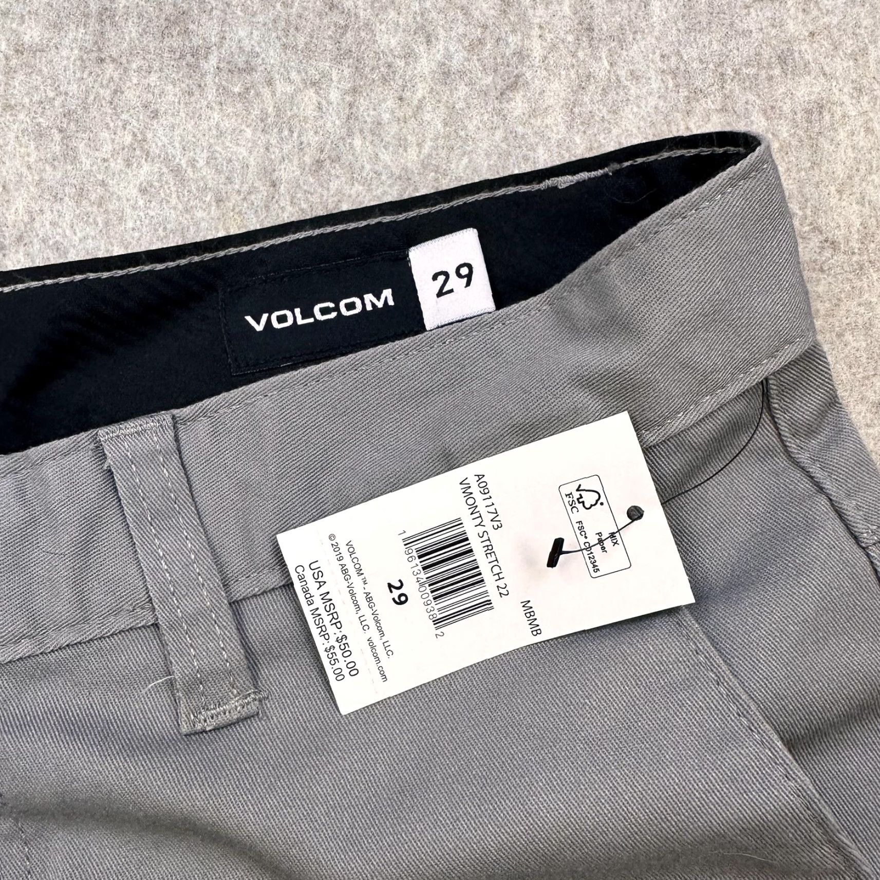 Volcom Volcom Shorts Mens 29 Gray Chino Casual Stretch Flat Front NWT A09117V3 Size US 29 - 6 Thumbnail