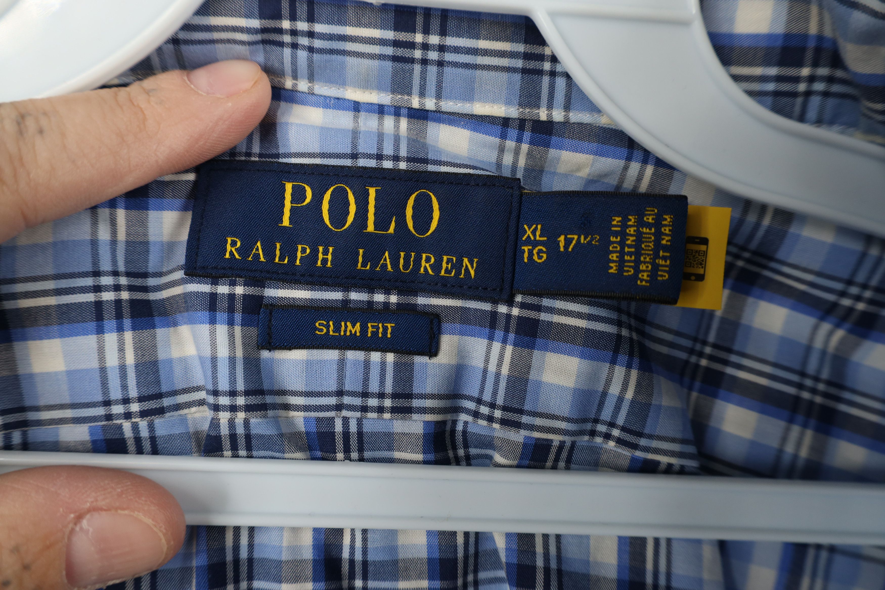 Ralph Lauren Ralph Lauren Collared Long Sleeve Button Shirt Blue Plaid Size US XL / EU 56 / 4 - 6 Thumbnail