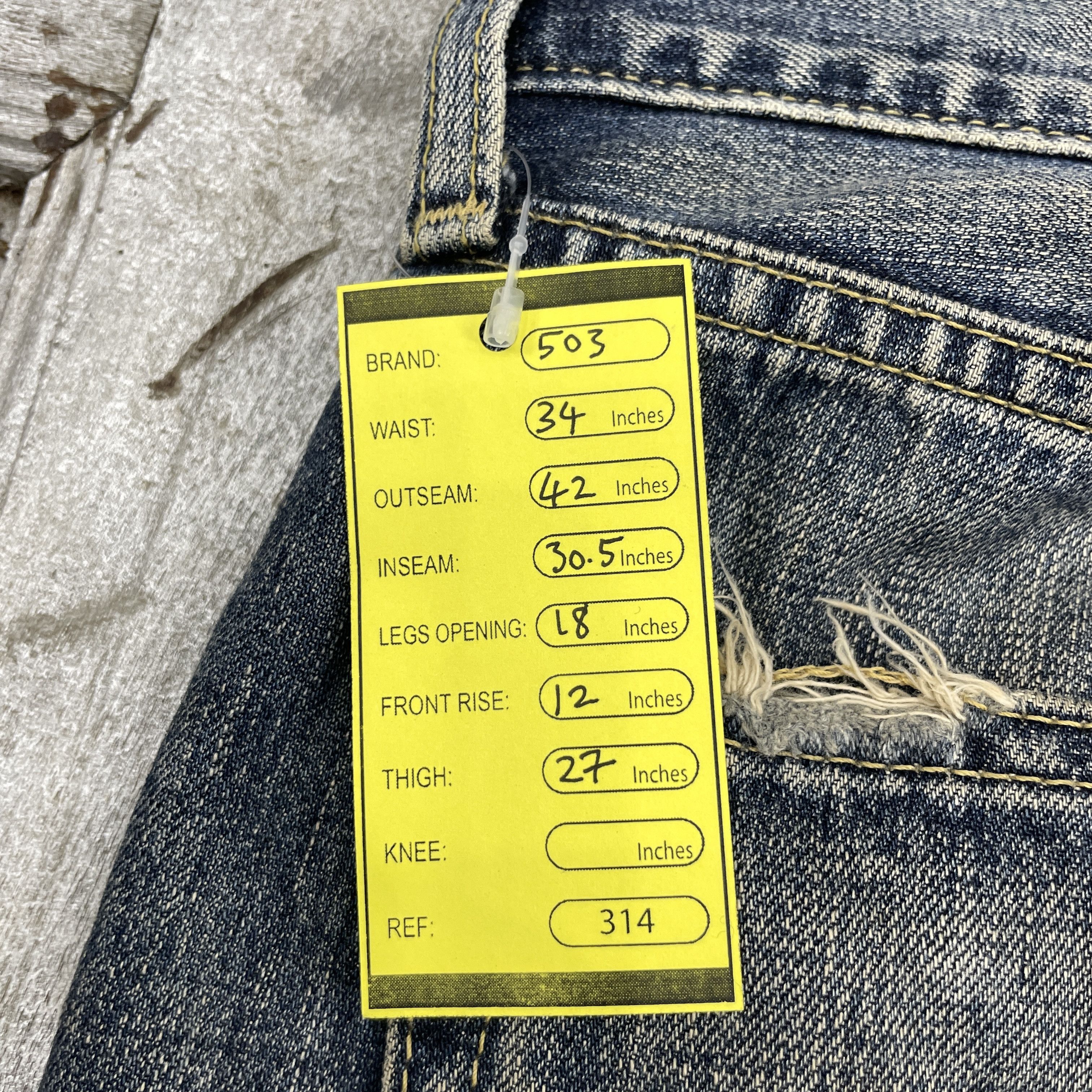 Levi's × Vintage Vintage Levi's 503 Faded Distressed Jeans-WC314 Size US 34 / EU 50 - 11 Thumbnail