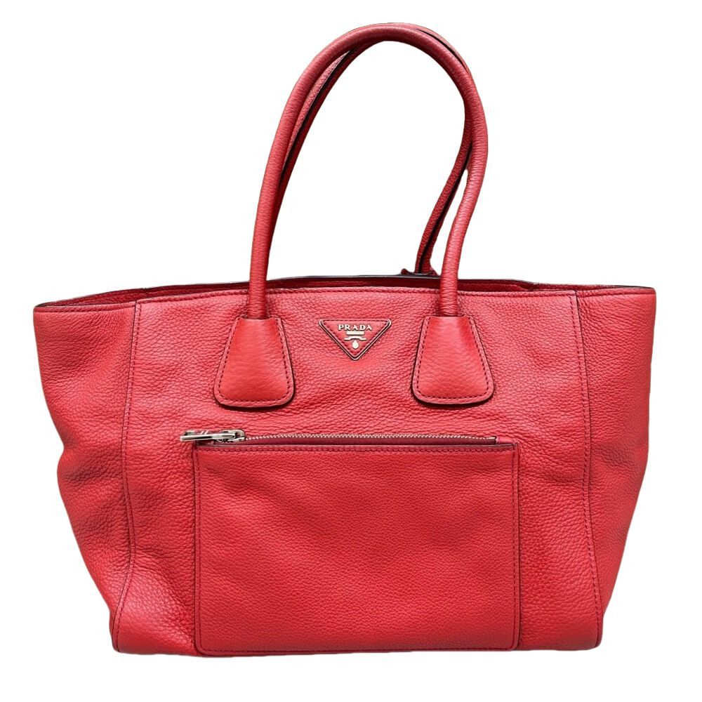 Prada Prada Red Leather Tote Bag Size ONE SIZE - 1 Thumbnail