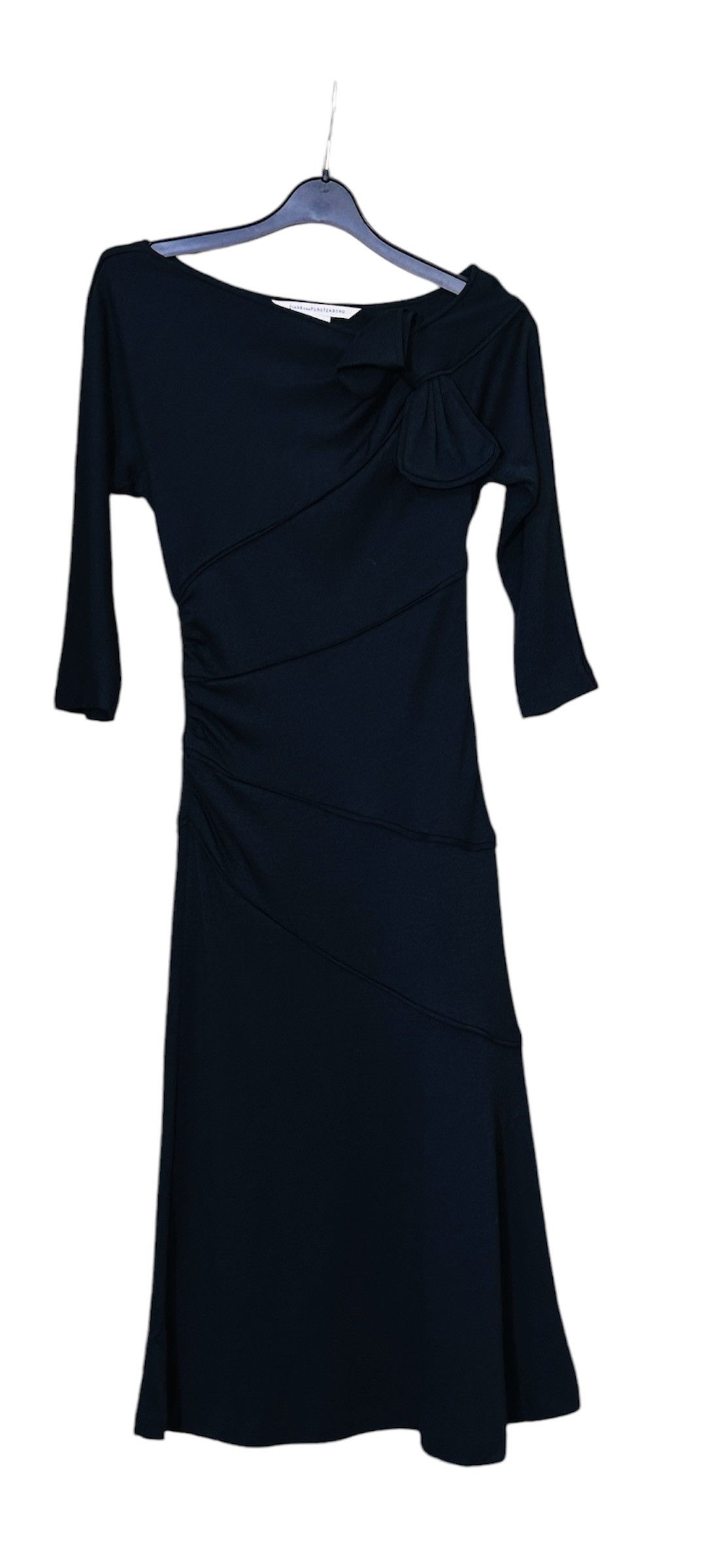 Diane von Furstenberg Black Midi Wool Dess Bow Size XS / US 0-2 / IT 36-38 - 1 Thumbnail
