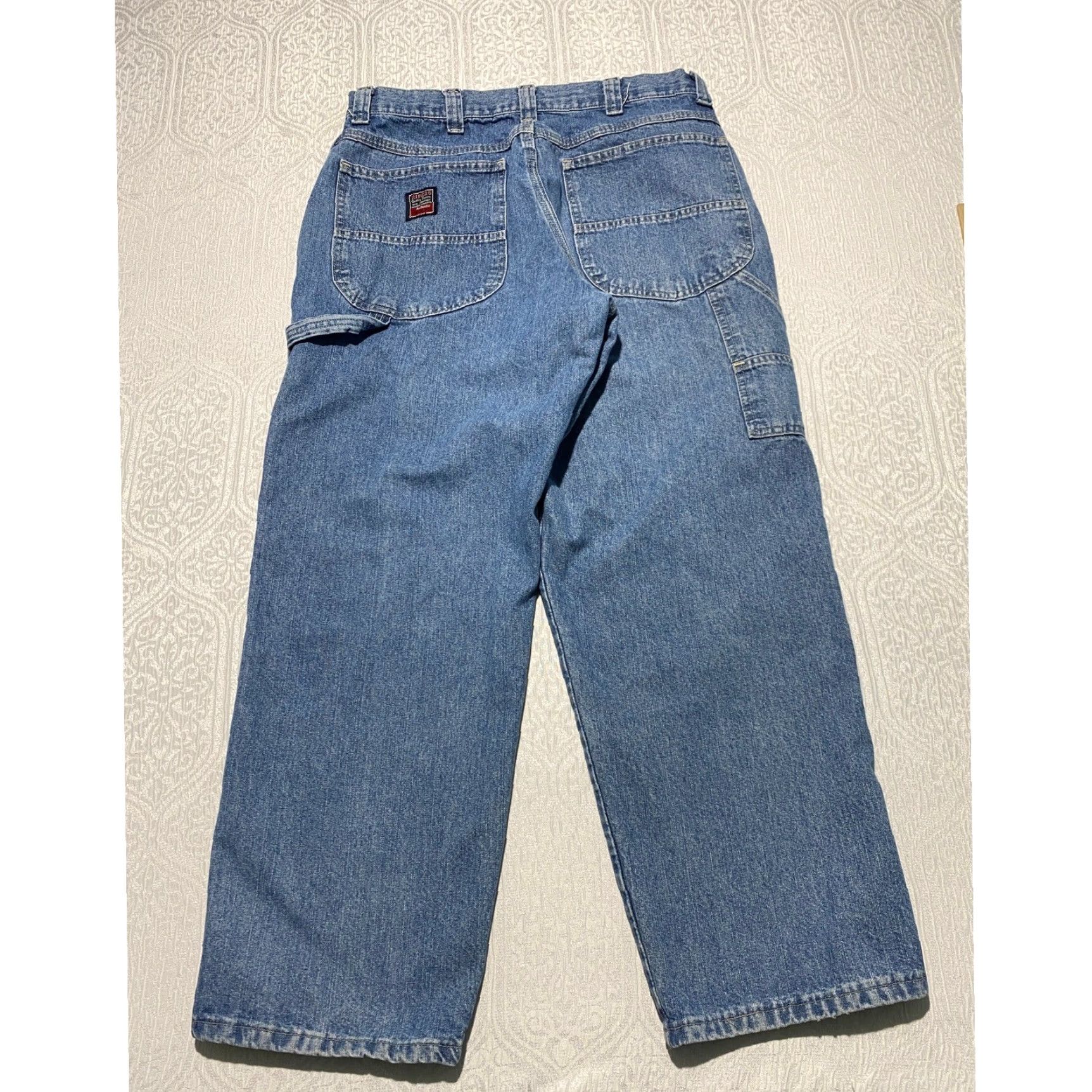 Vintage VINTAGE Riders Jeans Baggy Y2K Carpenter Mens 33x30 Blue Denim 7-Pocket Straight Relaxed 30in Inseam Medium Wash Spring Summer Fall Winter Men Size US 33 - 2 Thumbnail