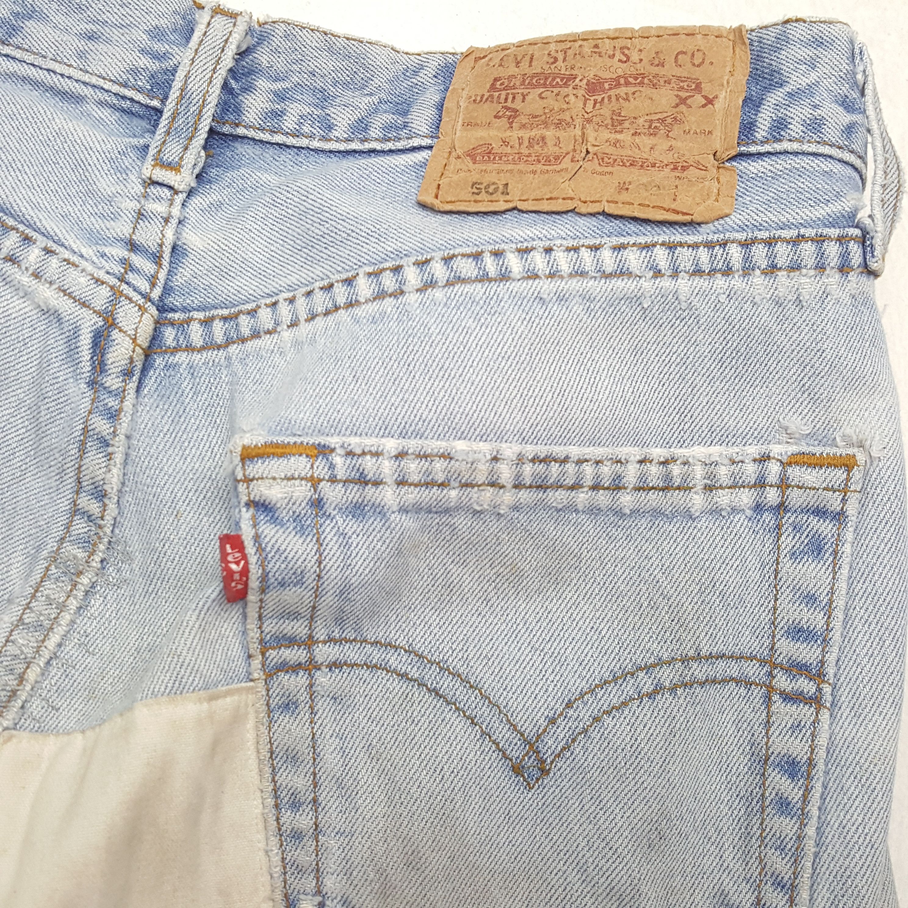 Levi's × Levi's Vintage Clothing × Vintage Vintage LEVI'S Kurt Cobain Distressed Patchwork Style Jeans Size US 28 / EU 44 - 14 Thumbnail