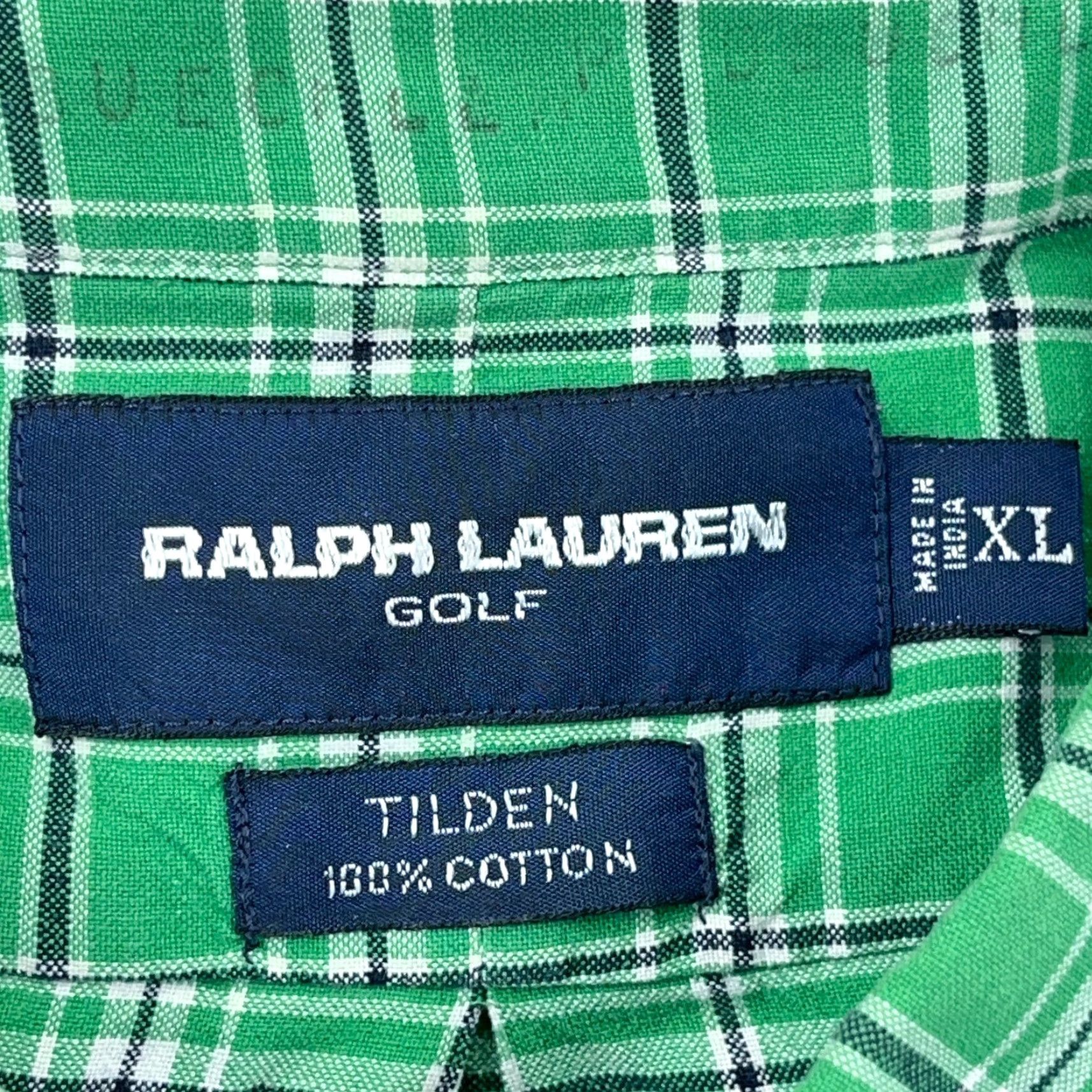 Ralph Lauren Ralph Lauren Shirt Men XL Green Plaid Button-Up Dress Tilden Golf Camp Blue Pony Size 46R - 3 Thumbnail