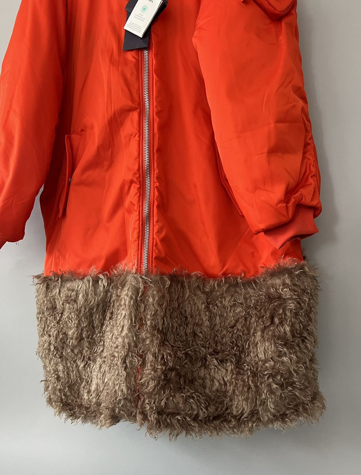 Prada $6.8k Prada Faux-fur Trim Bomber Coat In Orange Size US S / EU 44-46 / 1 - 9 Thumbnail