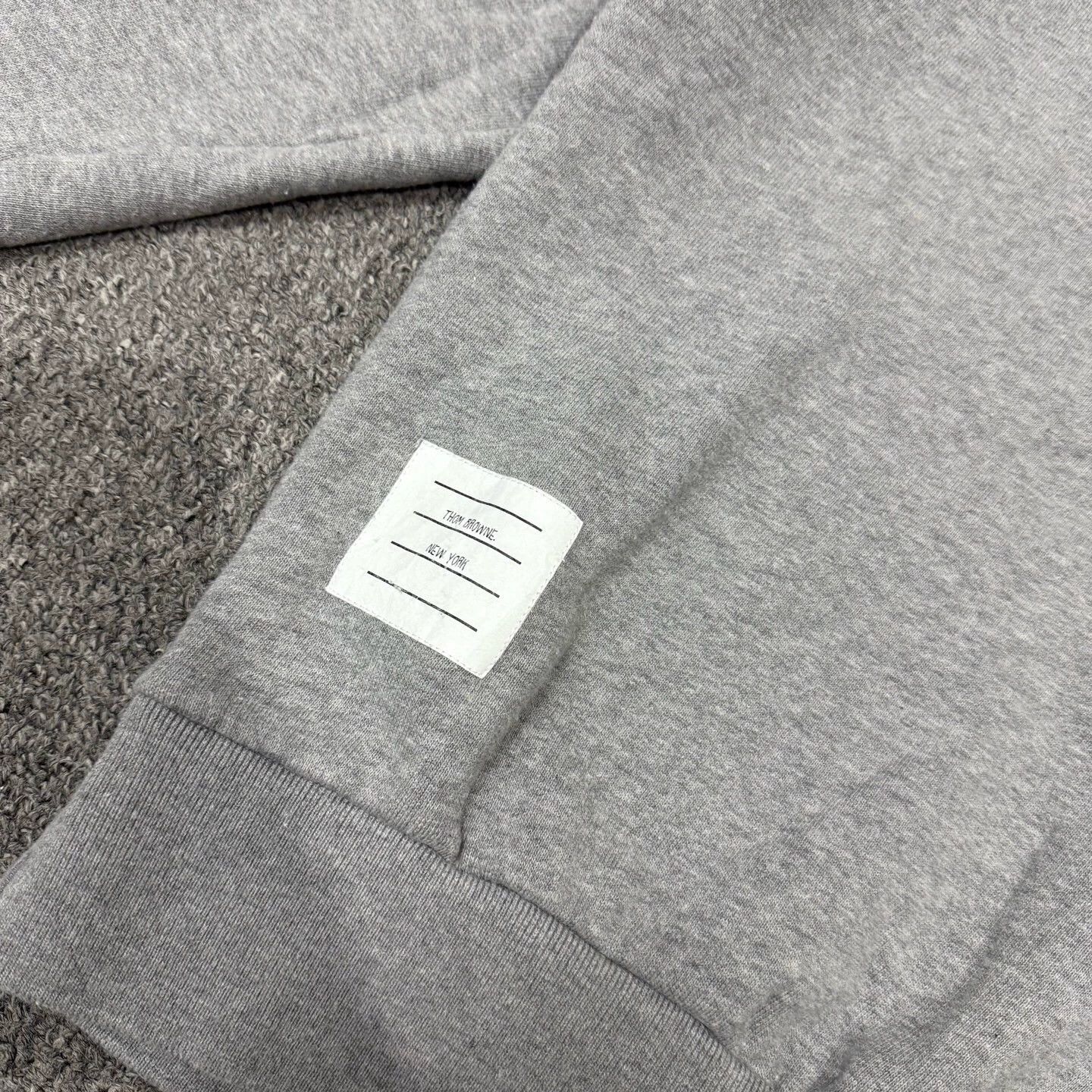 Thom Browne TB gray 40 back color block stripe sweatshirt Size S / US 4 / IT 40 - 3 Thumbnail