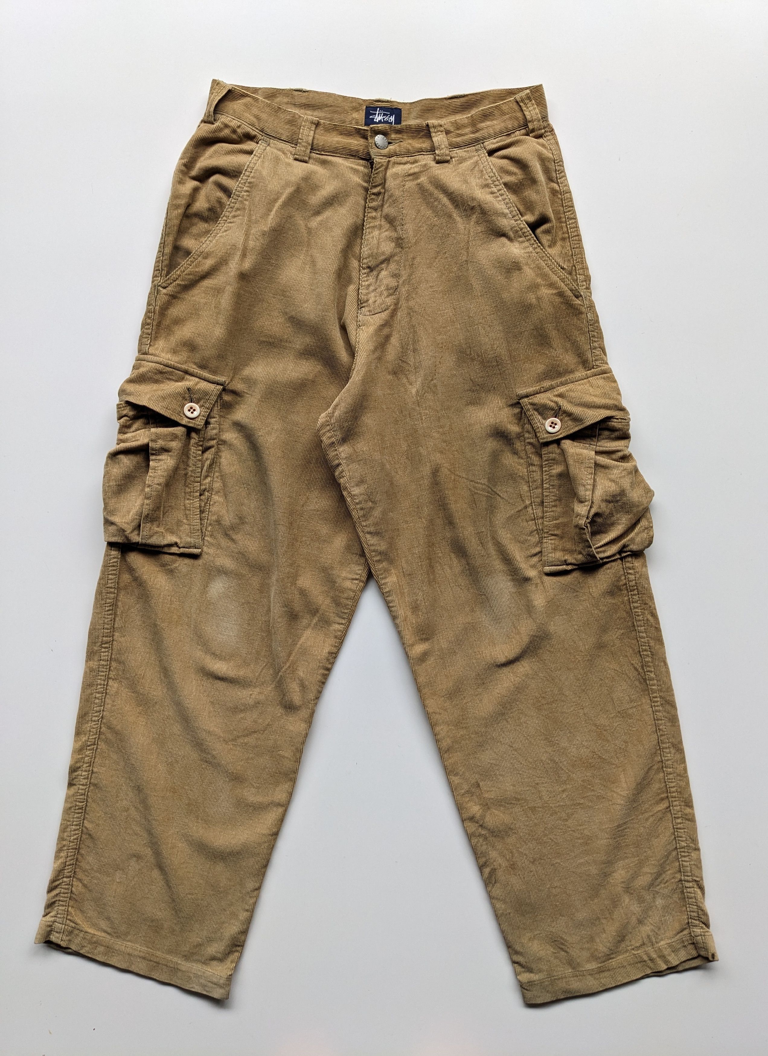 Stussy × Vintage Vintage Stussy wide leg parachute corduroy cargo Size US 31 - 2 Thumbnail