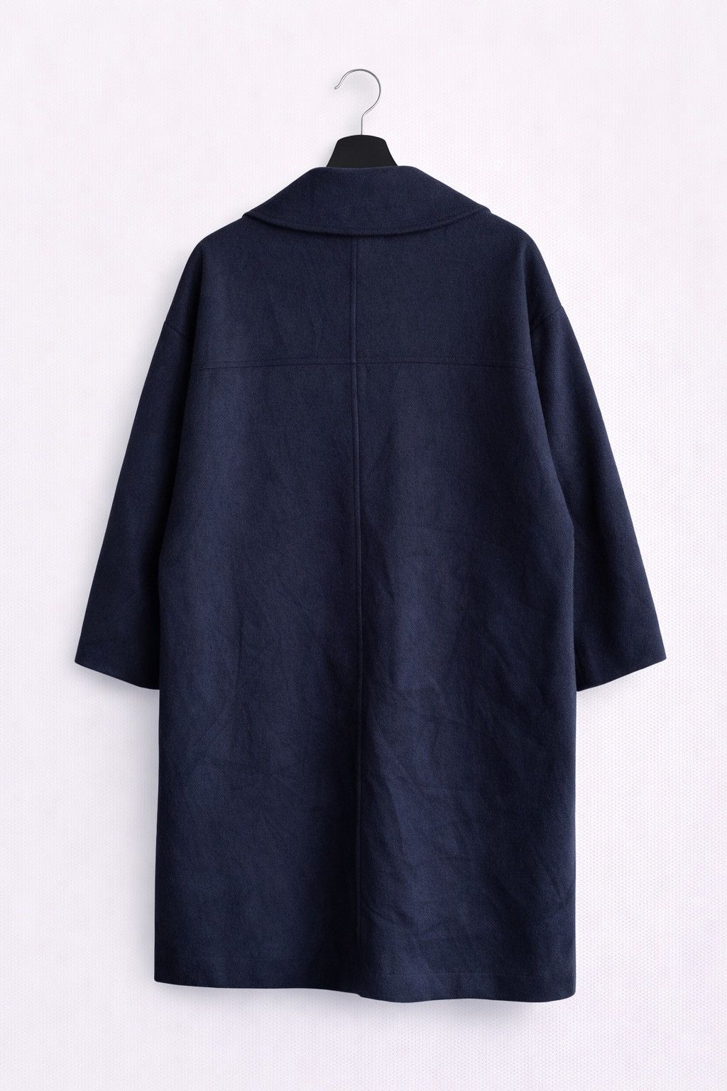 Japanese Brand RILI Tokyo Navy Blue Oversized Long Coat Japanese Minimalist Size ONE SIZE - 2 Thumbnail