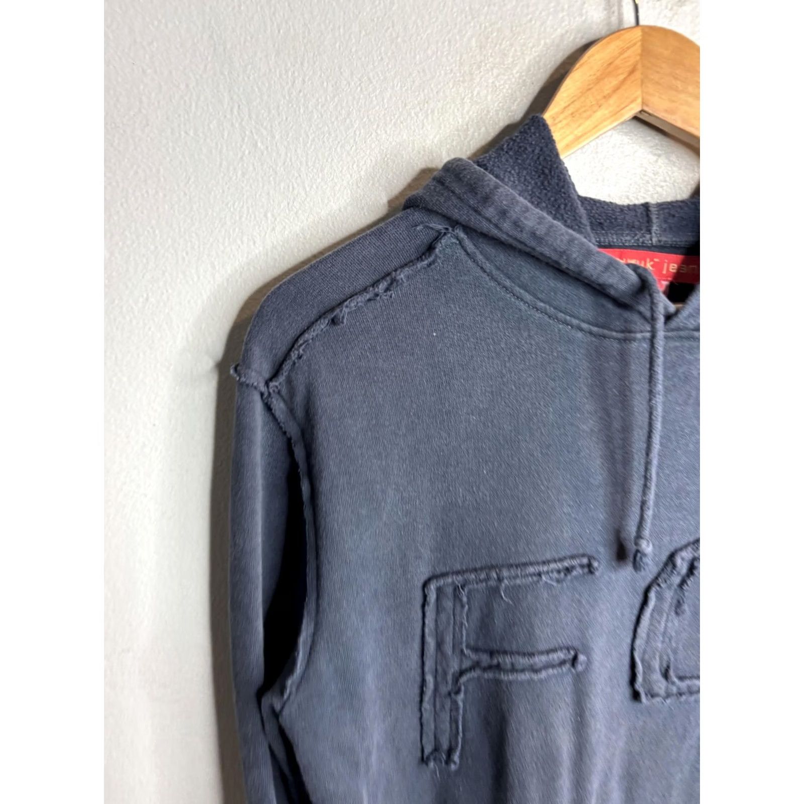 Vintage F.c.u.k. jeans Hoodie Mens Medium Blue Pullover Fleece FC UK Logo Sweatshirt Size US M / EU 48-50 / 2 - 2 Thumbnail