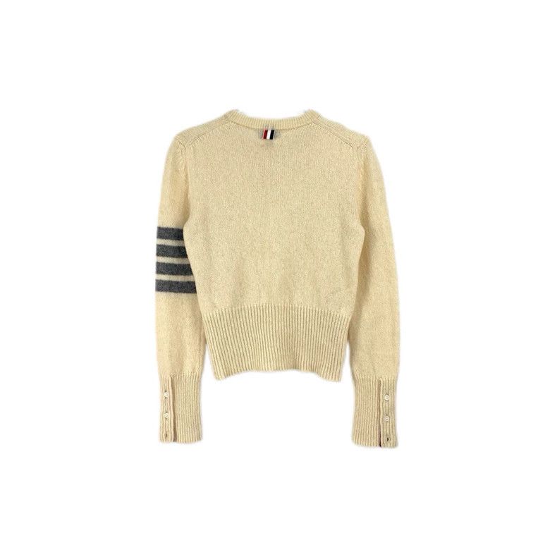 Thom Browne Thom Browne Size 42Beige Wool Classic logo Sweater 2501-Nex Size US XS / EU 42 / 0 - 2 Thumbnail