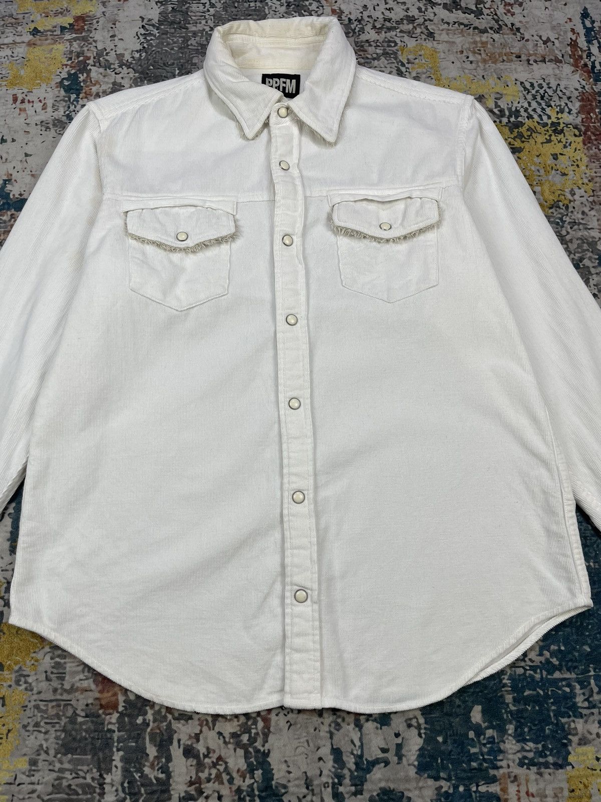 PPFM PPFM Soft Corduroy Sherpa Trim Western Shirt Size US M / EU 48-50 / 2 - 2 Thumbnail