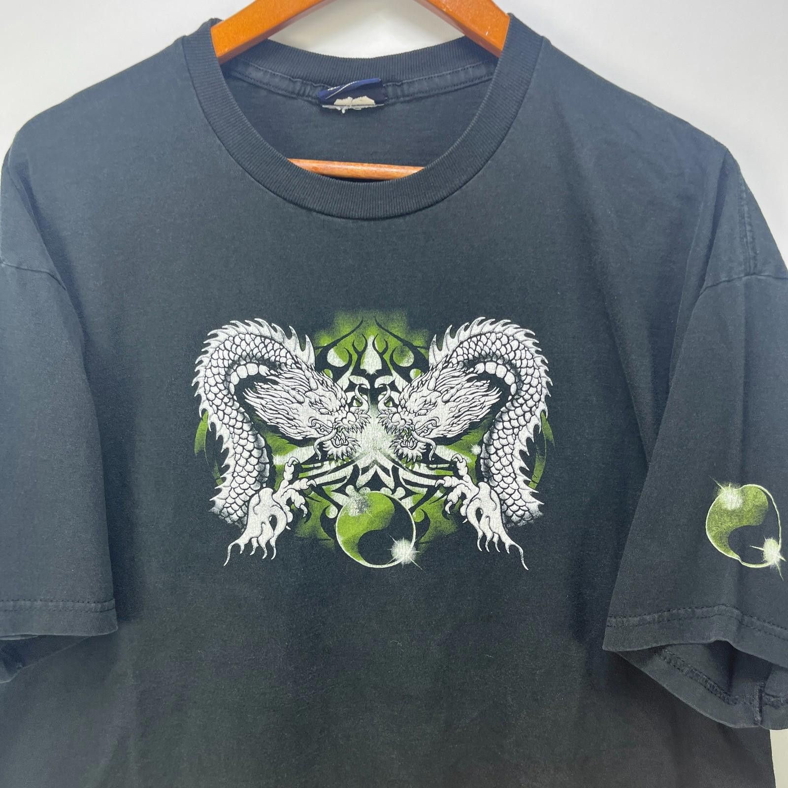 Vintage Vintage Dragon Green Flame Skater Y2K Baggy T Shirt XL 2XL Size US XL / EU 56 / 4 - 2 Thumbnail