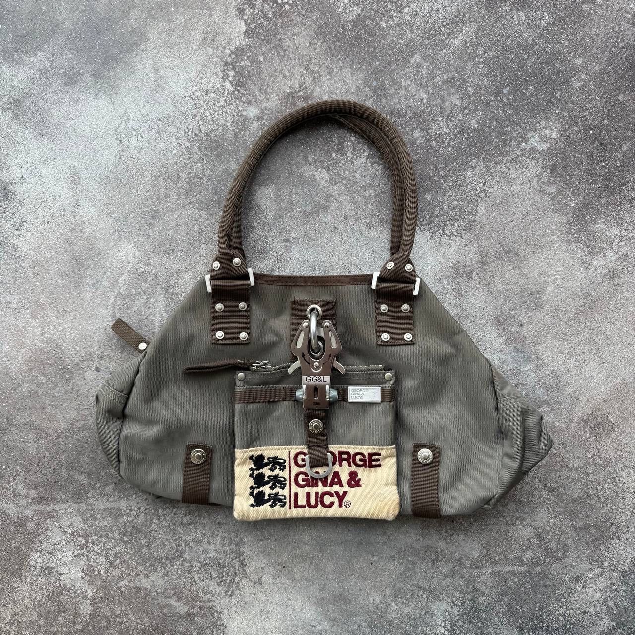 George Gina & Lucy GGL Brown Leather Bag y2k Multipocket | eBay
