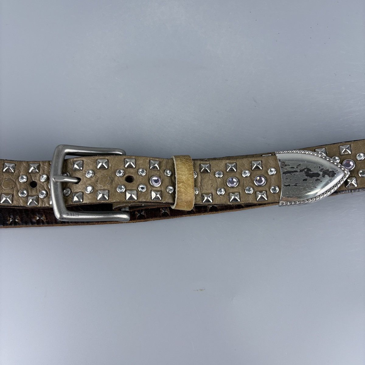 Japanese Brand Vintage studded leather belt Size ONE SIZE - 3 Thumbnail
