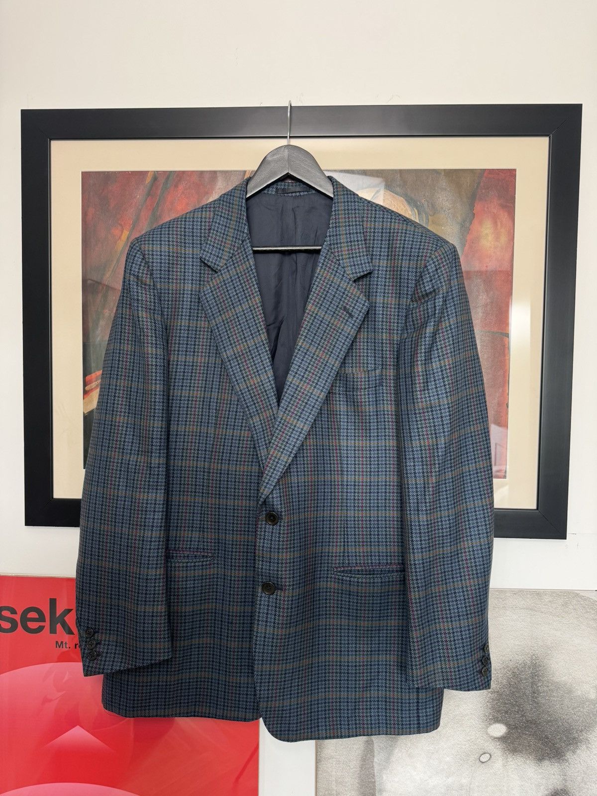 Burberry Wool Checkered Blazer Casual Vintage 90s Designer - www