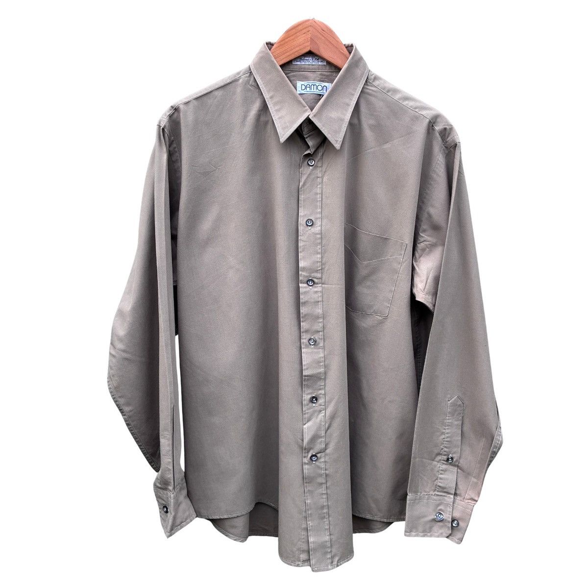 Vintage Damon Light Brown Long Sleeve Cotton Blend Dress Shirt Size US XL / EU 56 / 4 - 1 Thumbnail