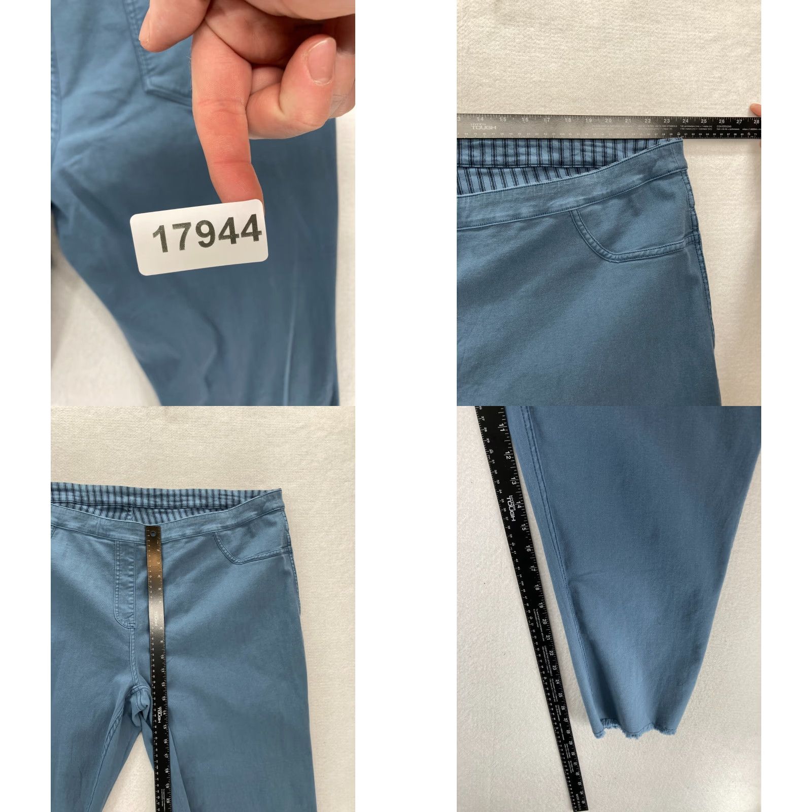 Denime DG2 Diane Gilman Jeans Women's Plus 24 Striped Denim Reversible Pull On NWT Blue Slim Skinny 5-Pocket Rise High Inseam 28 in Mens Womens Girls Size 34" / US 12 / IT 48 - 8 Thumbnail