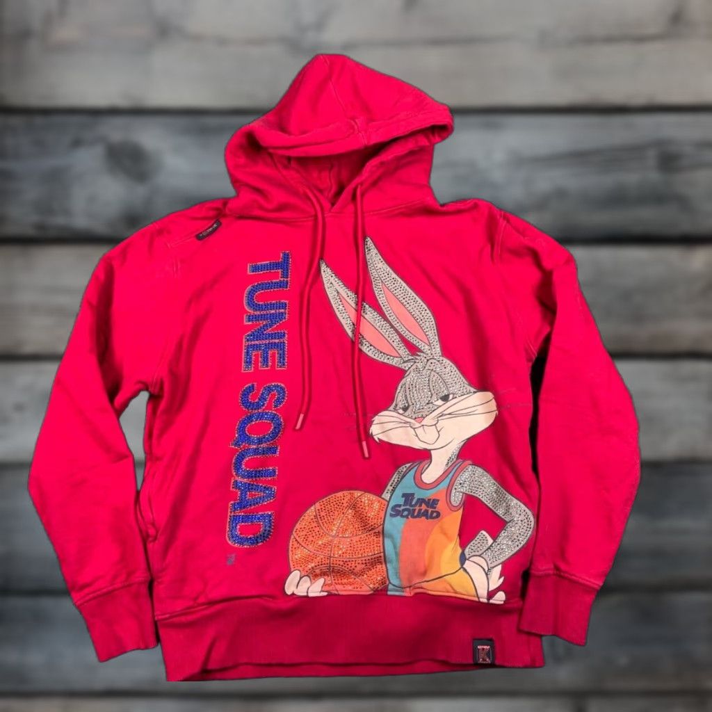 Vintage De Kryptic Space Jam Bugs Bunny Hoodie Adult Large Red Rhinestone Graphic Sweatshirt Mens Size US L / EU 52-54 / 3 - 1 Thumbnail