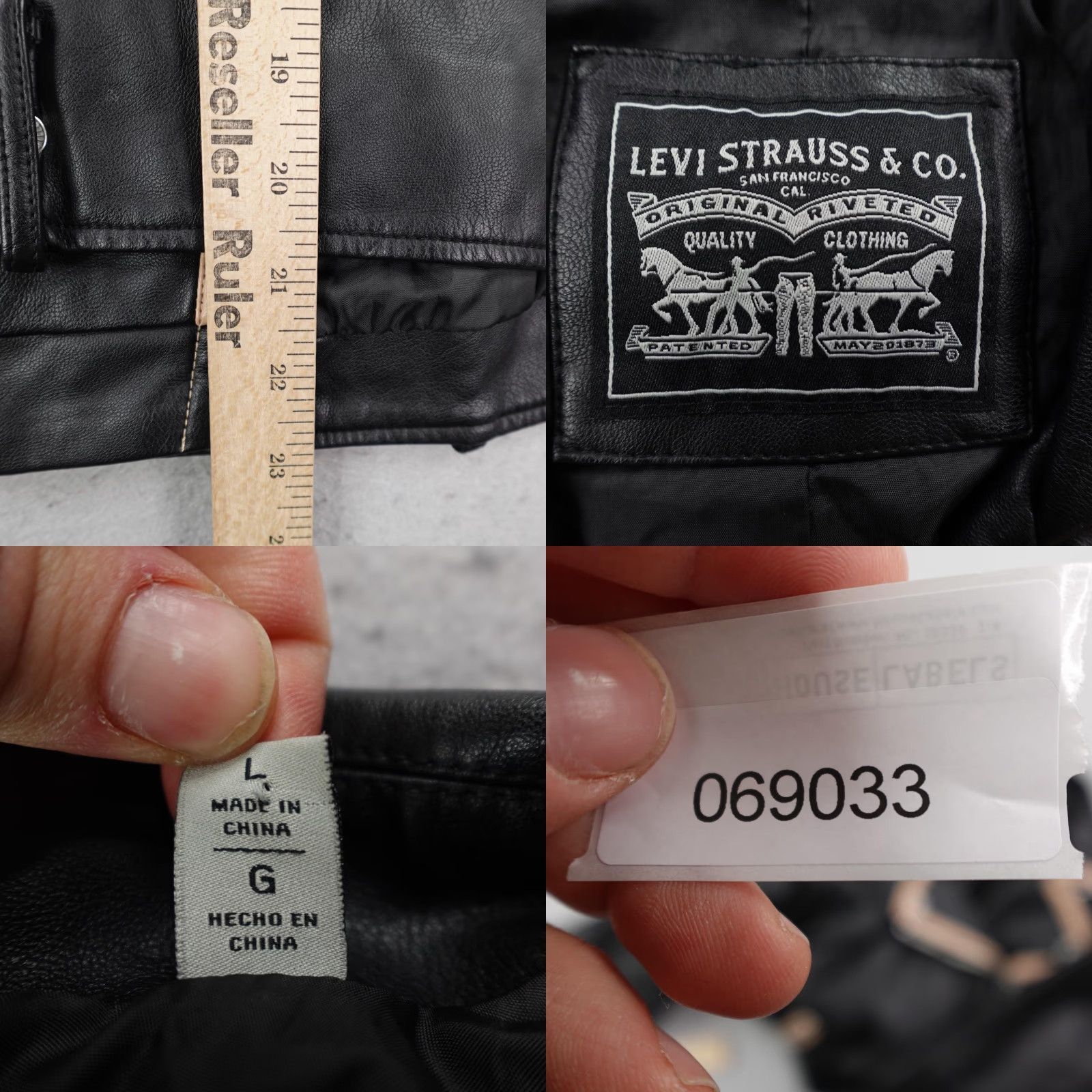 Levi's Levis Jacket Womens Large Black Faux Vegan Leather Moto Biker Asymmetrical Coat Jacket/Coat Length Short Zipper Pockets Lined Collared Full Zip Size L / US 10 / IT 46 - 8 Thumbnail