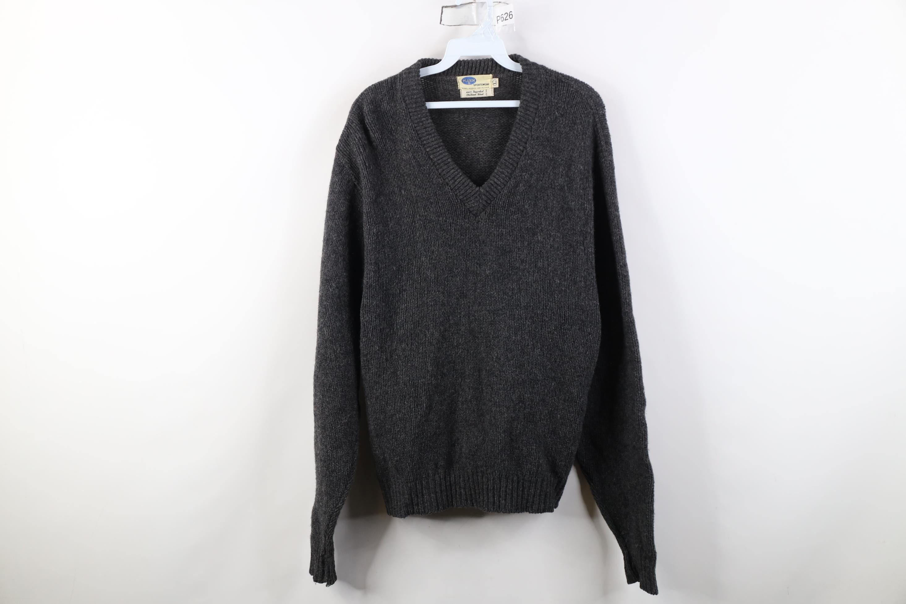 Vintage Vintage 50s Pilgrim Sportswear Shetland Wool Knit Sweater Size US L / EU 52-54 / 3 - 1 Thumbnail
