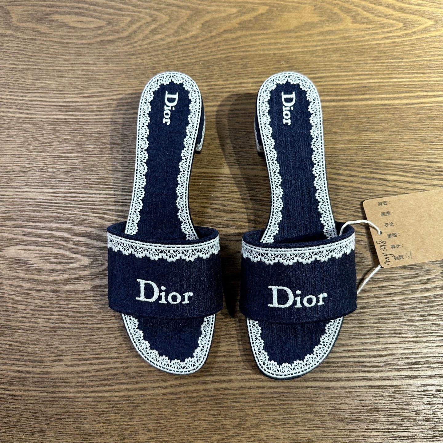 Christian Dior Monsieur Christian Dior 26SS Lace Logo Emb Block Heel Sandal 37 New Size US 6.5 / IT 36.5 - 2 Thumbnail
