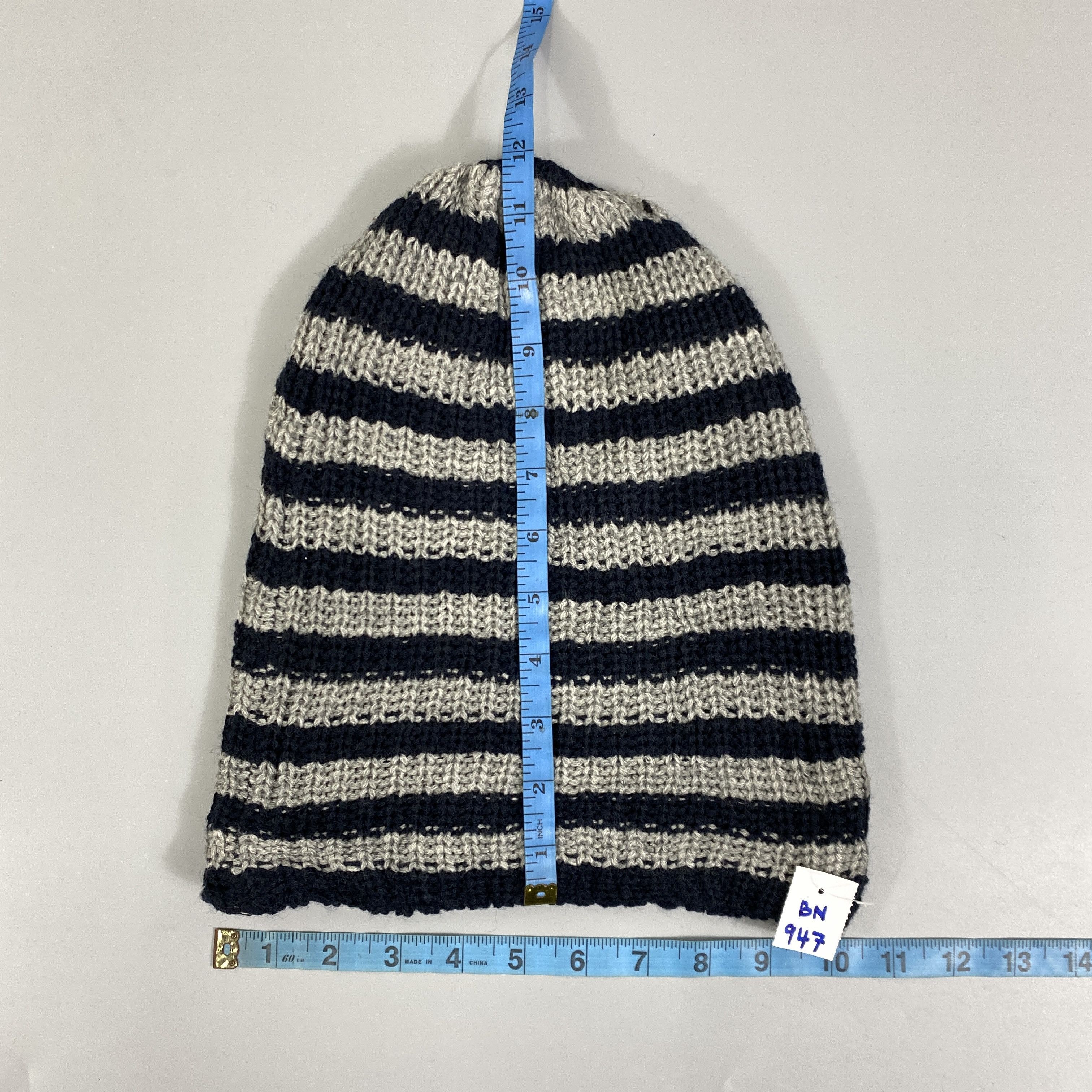 Japanese Brand Striped Slouchy Beanie Hats -BN947 Size ONE SIZE - 5 Thumbnail