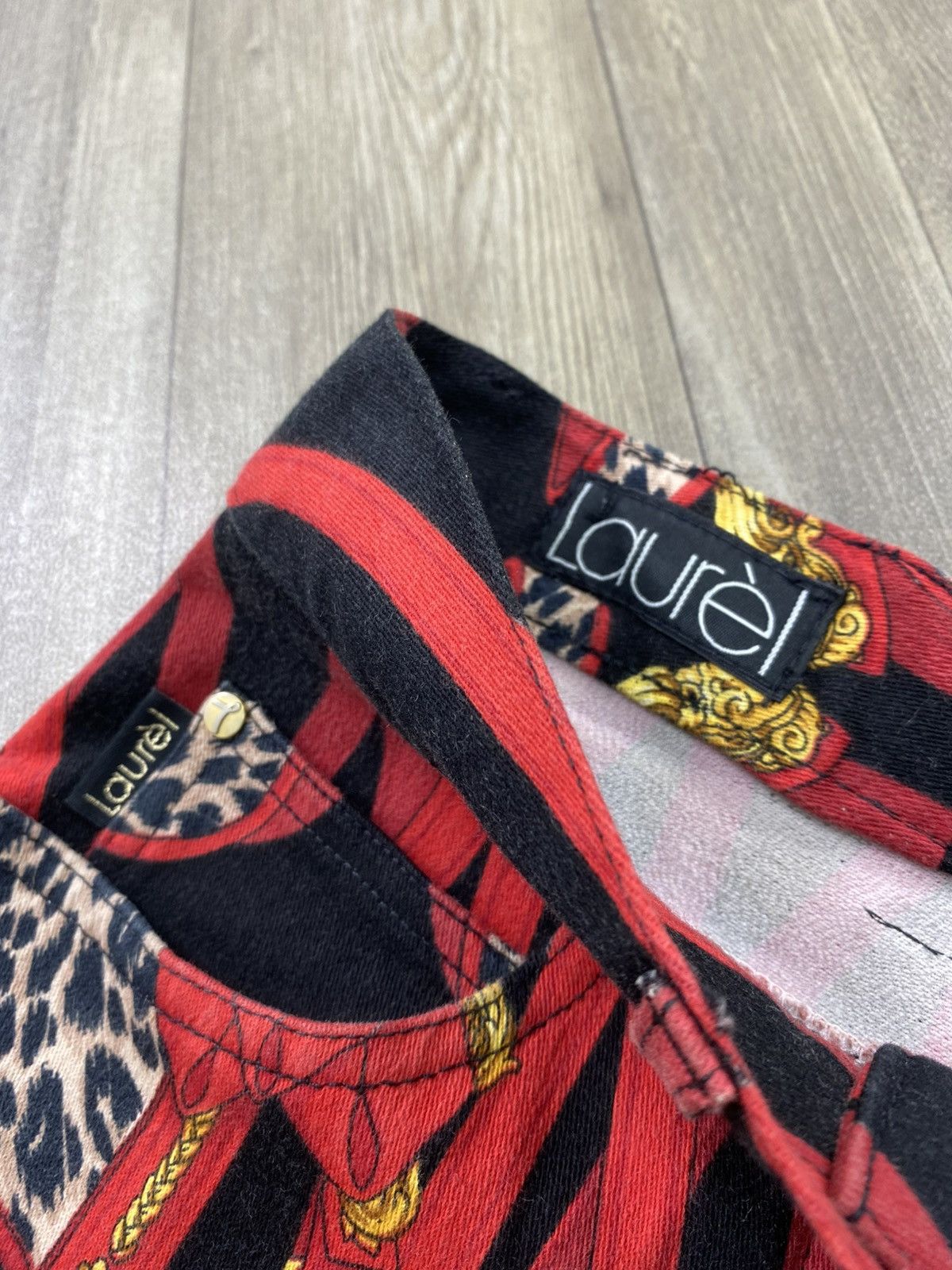 Japanese Brand Vintage Laurel Baroque Equestrian Chanis Scarf Print Pants Size US 27 - 9 Thumbnail