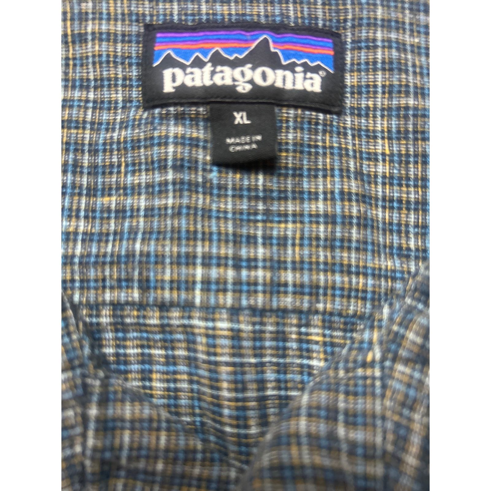 Patagonia Patagonia XL Blue Gray Plaid Short Sleeve Button Up Hemp Cot Size US XL / EU 56 / 4 - 2 Thumbnail