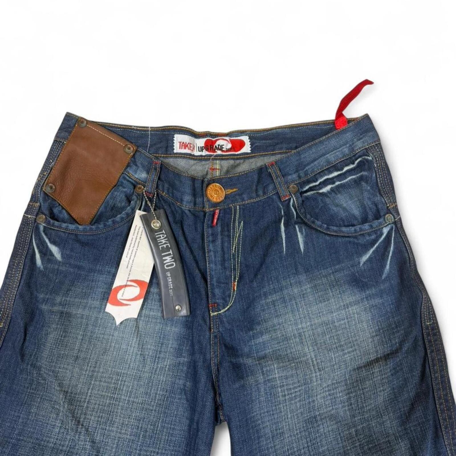 True Religion Y2K Style TAKE two Designer Jeans Embroidered Back Pockets Size US 35 - 3 Thumbnail