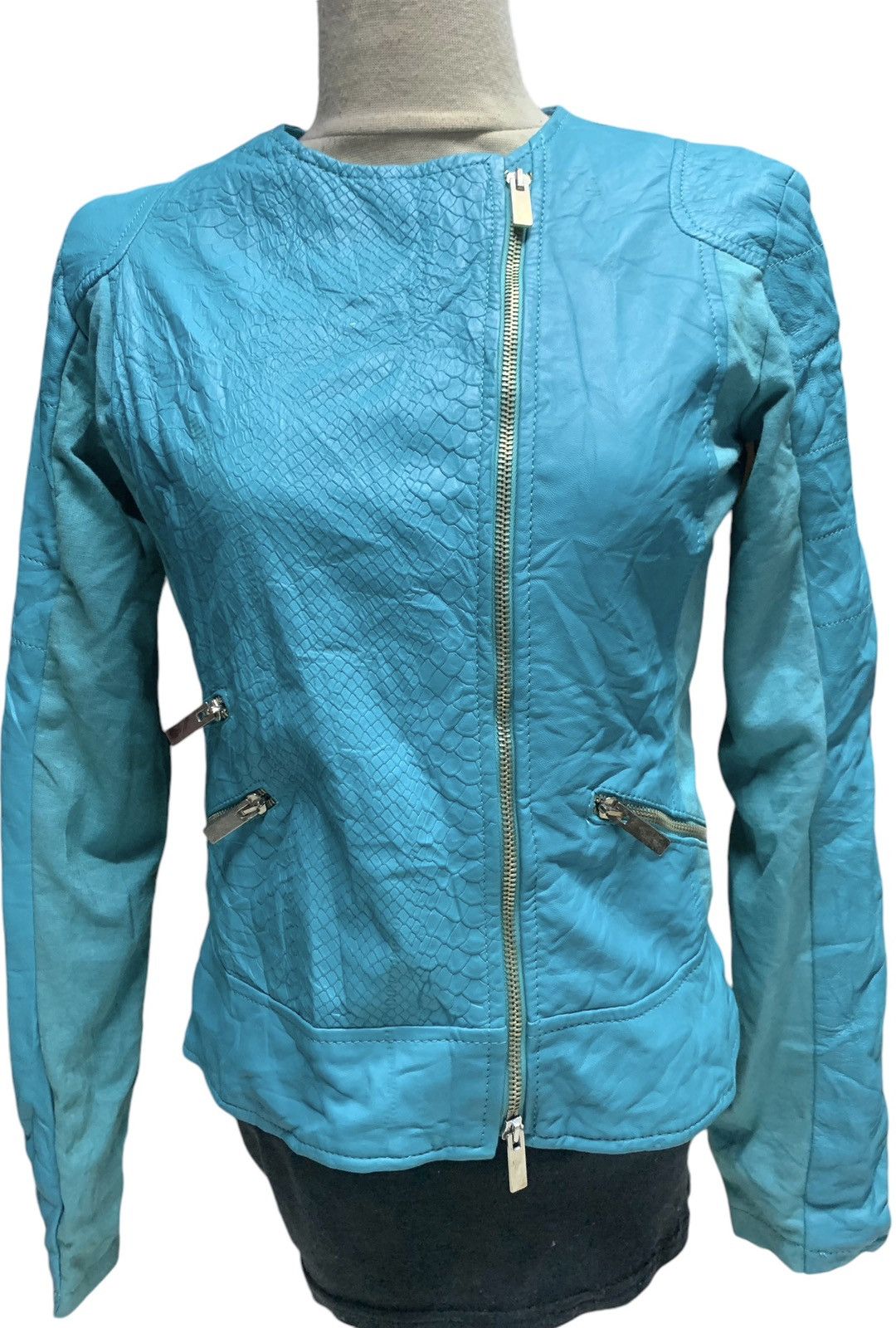 Imperial × Vintage IMPERIAL TURQUOISE PLEATHER JACKET Size US S / EU 44-46 / 1 - 2 Thumbnail