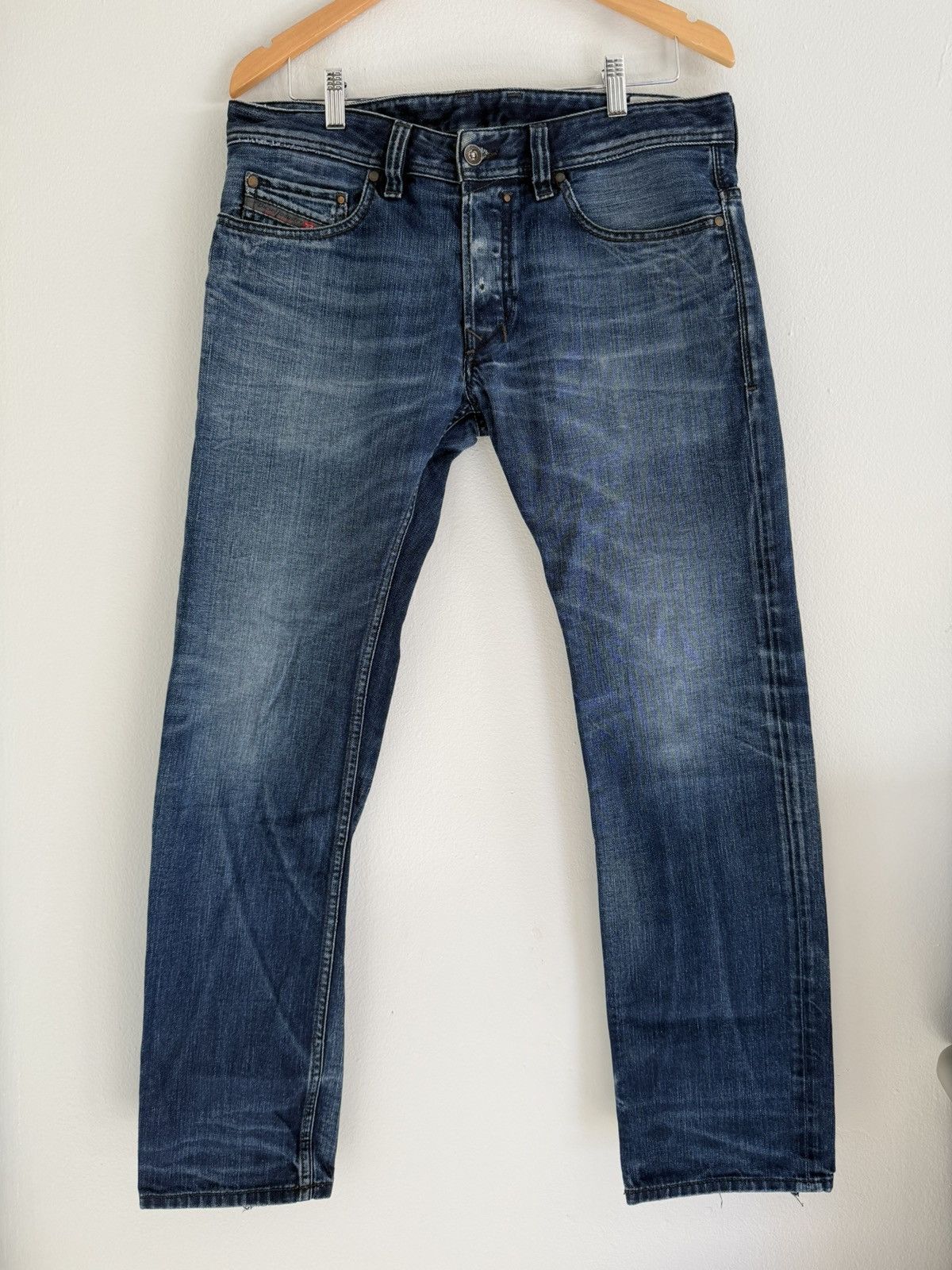 2000s/Early 2010s Diesel Safado Low Rise Faded Jeans Whisker