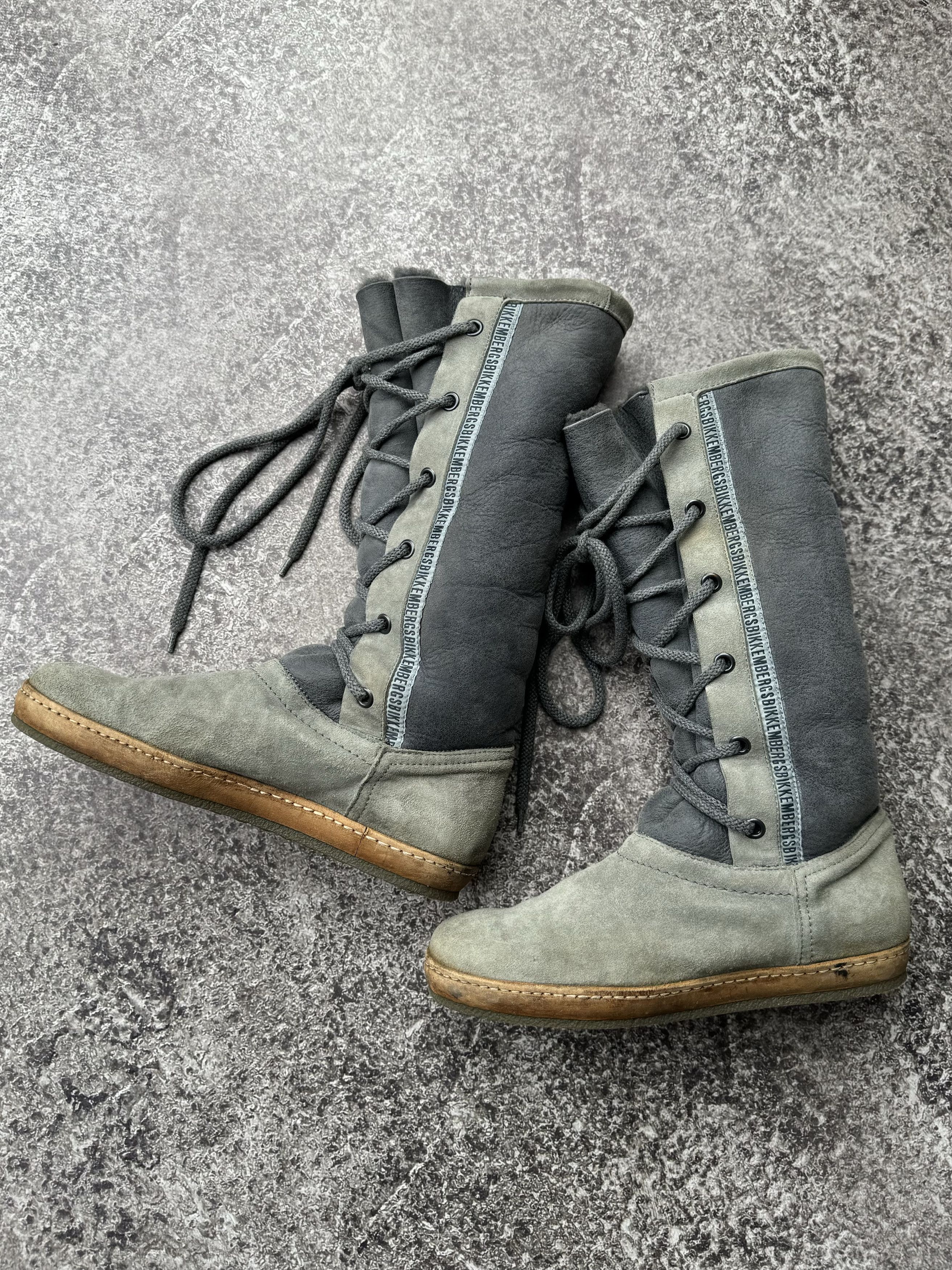 image of Bikkembergs Vintage Avant Garde Hight Boots in Grey, Women's (Size 9)