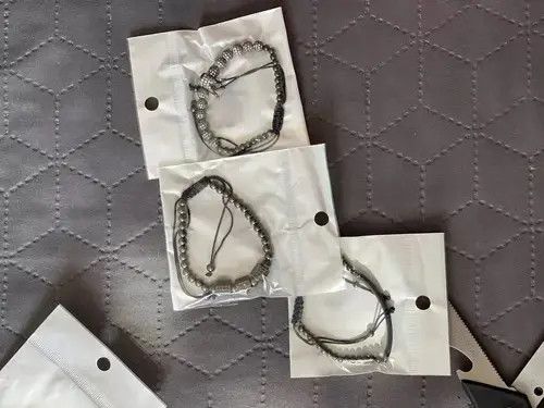 Jewelry 3pcs Silver Bead + Crown Bracelet + Zircon Stone Size ONE SIZE - 4 Thumbnail