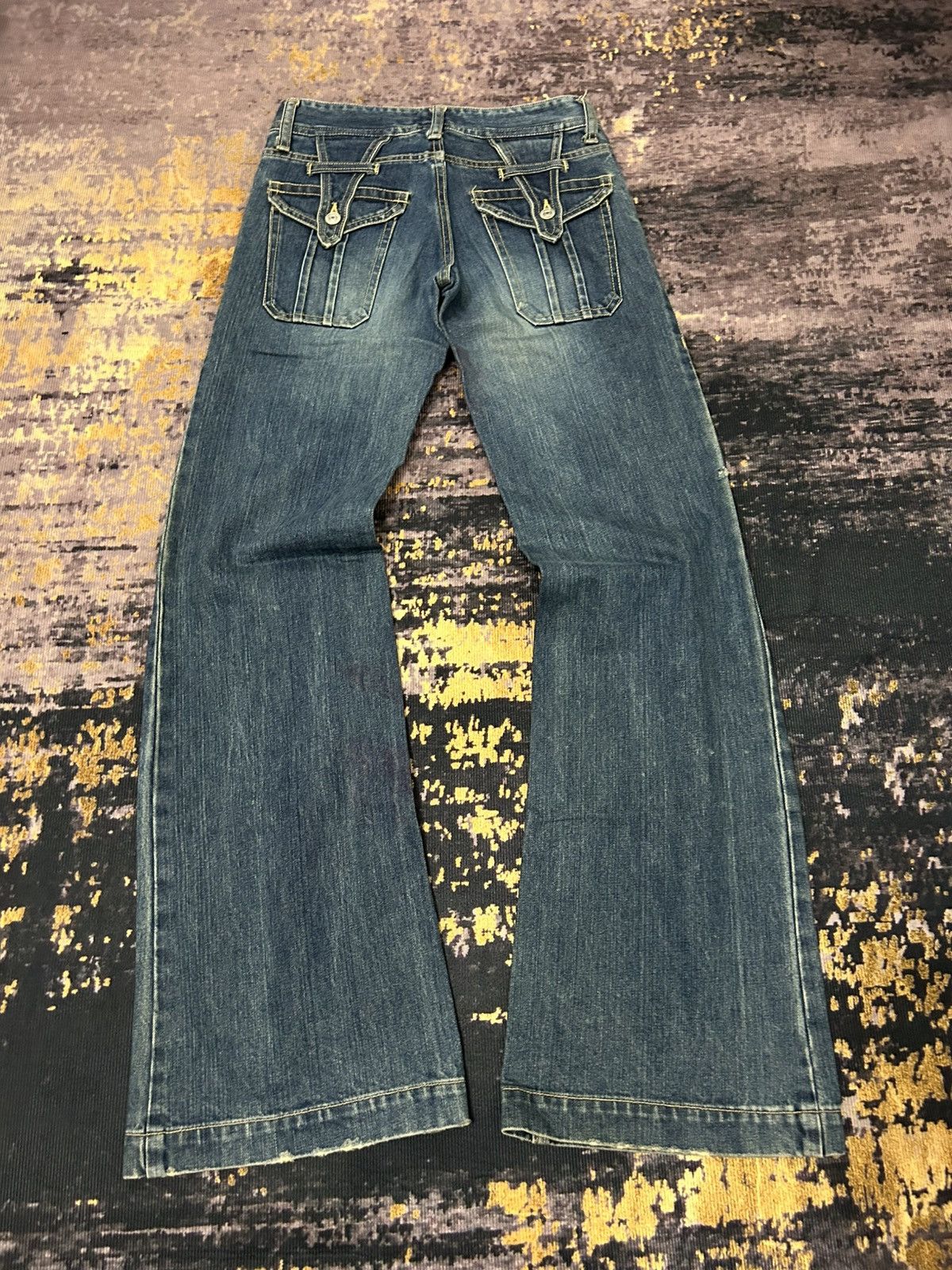 If Six Was Nine Vintage Edge Rupert Multi Pocket Flare Jeans Size US 29 - 4 Thumbnail
