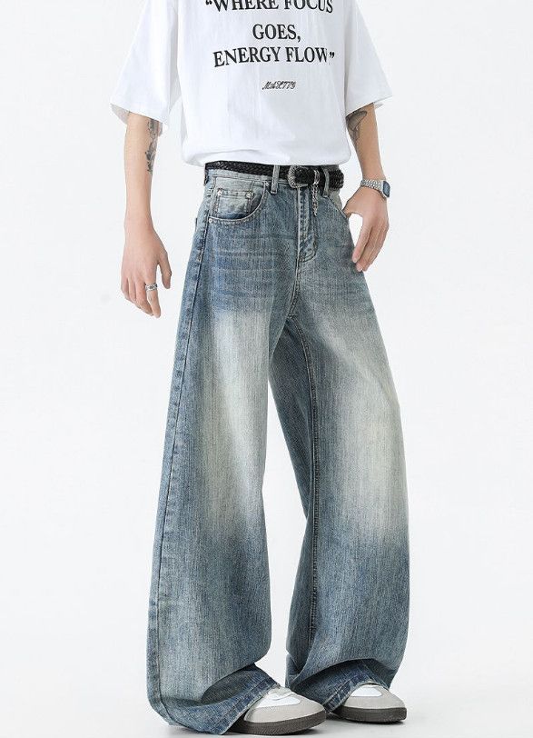 Vintage American-style men's loose straight-leg baggy jeans Size US 32 / EU 48 - 2 Thumbnail
