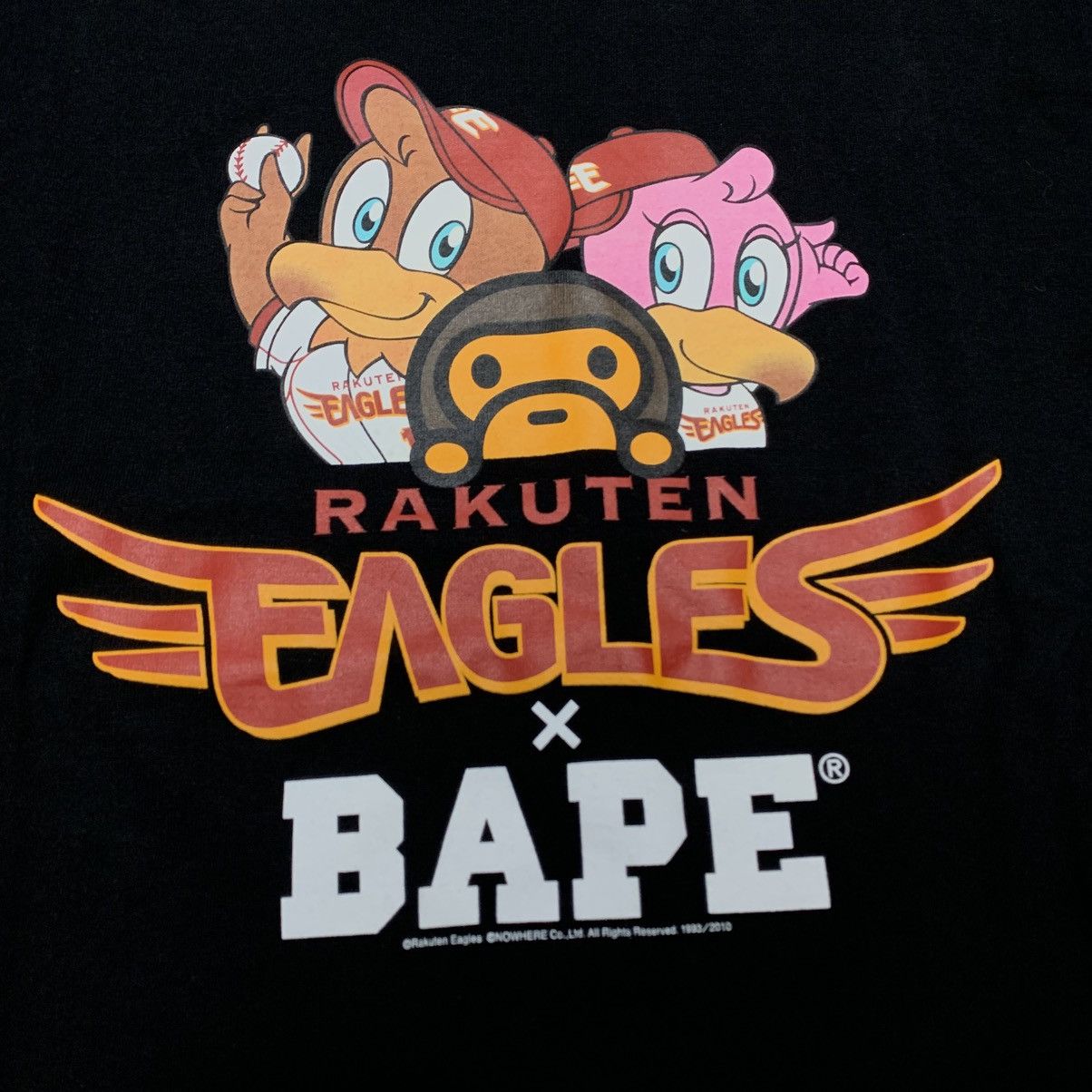 Bape Bape Small Rakuten Eagles Black Tee A Bathing Ape 2010 Size US S / EU 44-46 / 1 - 3 Thumbnail