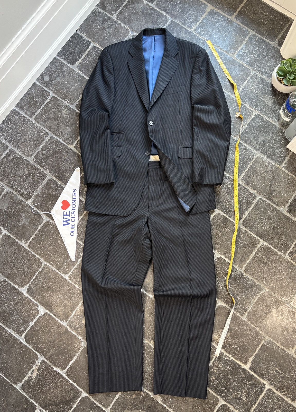 Burberry Burberry Suit Two Piece 2pc Made in USA Designer Tux Striped Size 40R - 2 Thumbnail