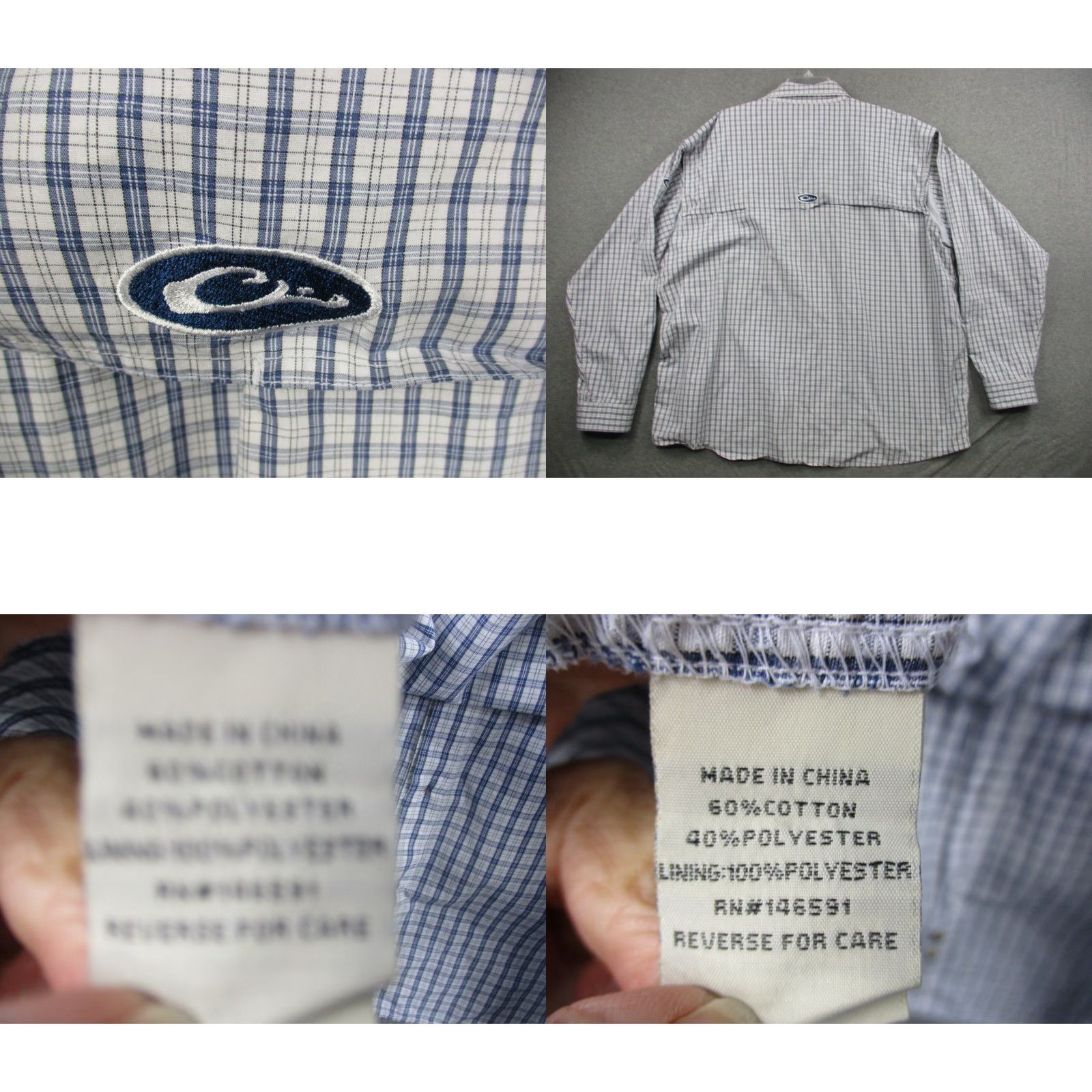 Vintage Drake Waterfowl Mens Shirt 3XL Blue Long Sleeve Breathable Vented Fish Breathing Size US XXL / EU 58 / 5 - 8 Thumbnail