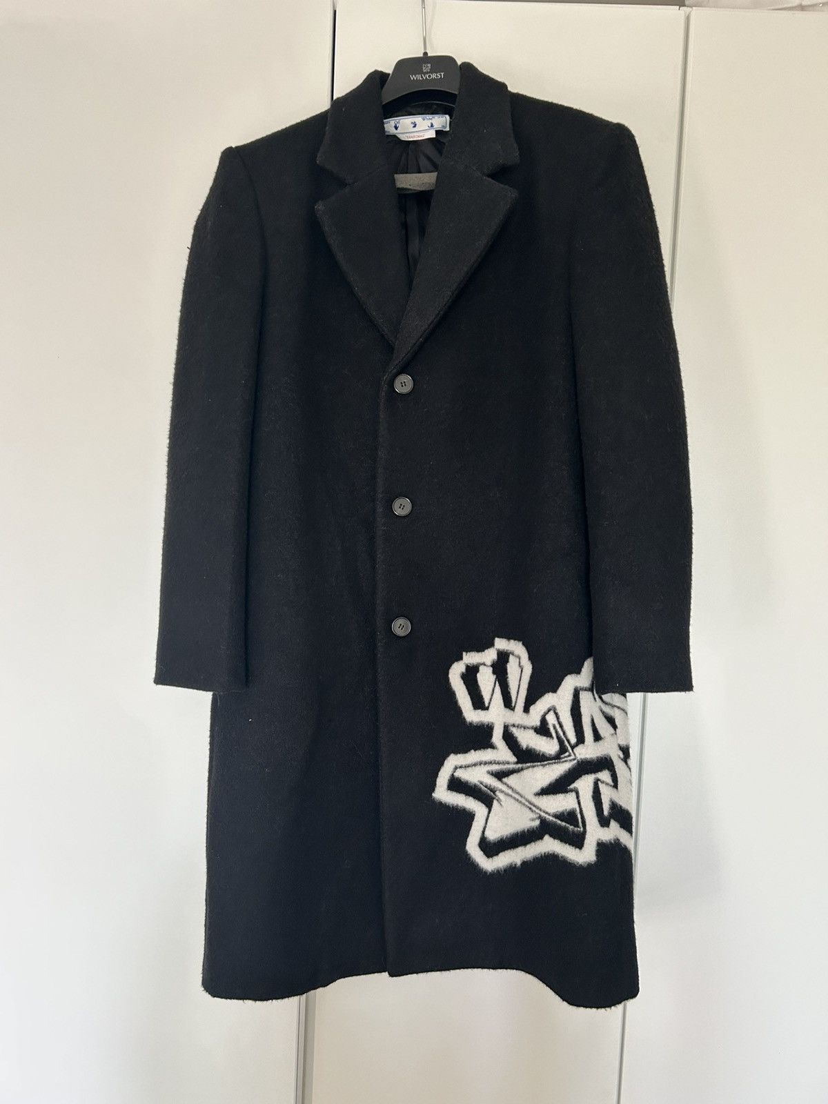 Off-White Off-White Graffiti Wool Skate Long Coat Size 48 Size US M / EU 48-50 / 2 - 1 Thumbnail