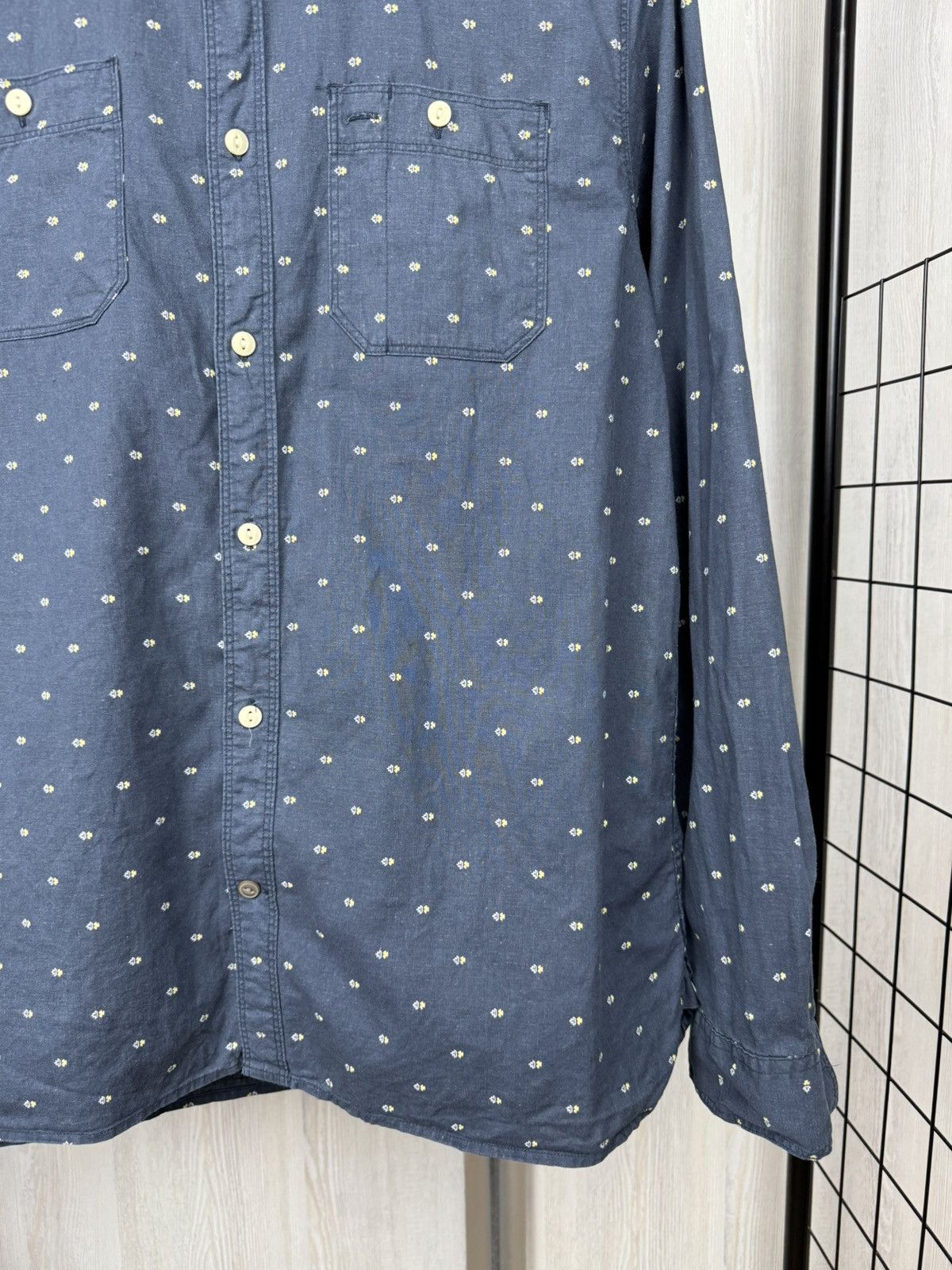 Allsaints Allsaints Casual Shirt Blue Alnico Long Sleeve Linen Cotton Size US L / EU 52-54 / 3 - 4 Thumbnail