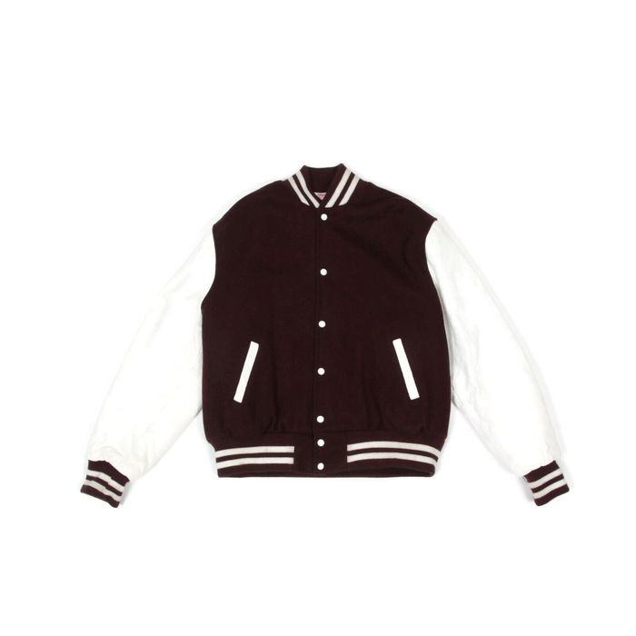 Vintage Vtg Fordham Varsity Jacket Burgundy Lined Wool/Leather USA