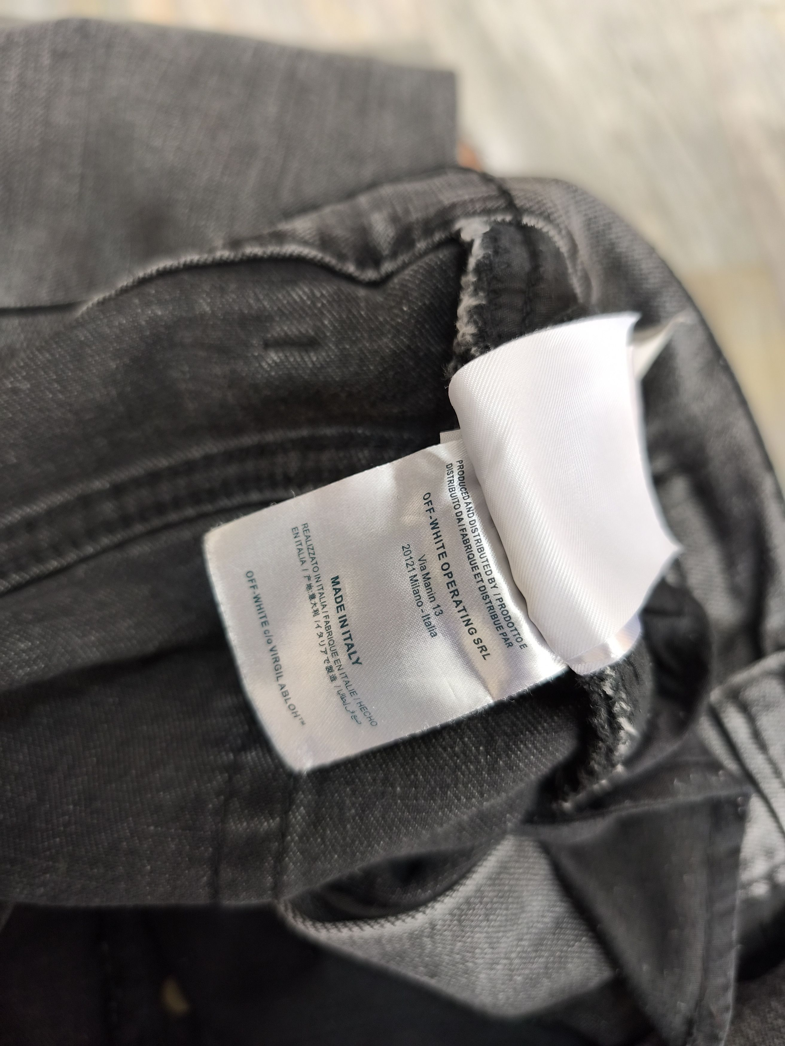 Off-White Off White Fire Line Yellow Logo Gray Slim Denim Jeans Size US 32 / EU 48 - 16 Thumbnail