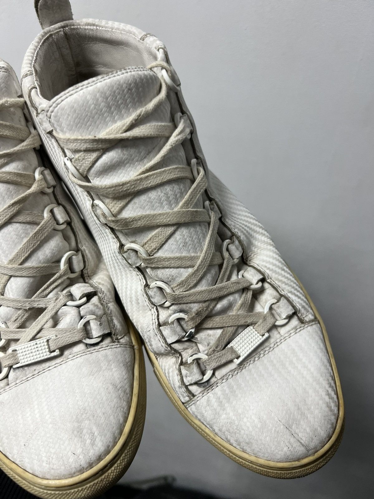 Balenciaga Balenciaga Arena High Top Leather Sneakers White Size 41 Size US 8 / EU 41 - 6 Thumbnail