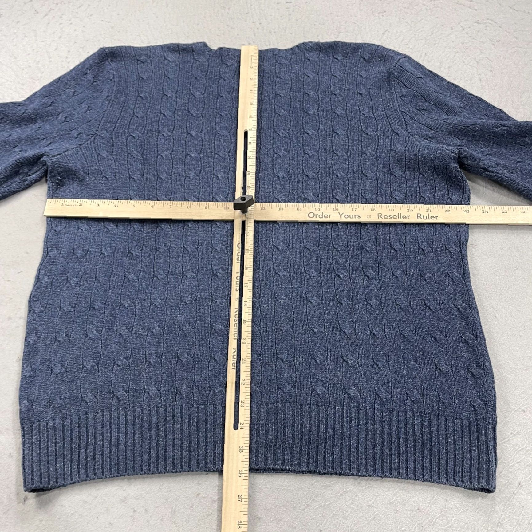 Polo Ralph Lauren VINTAGE Polo Ralph Lauren Sweater Mens L Blue Cable-Knit Crewneck 100% Silk Jumper Size US L / EU 52-54 / 3 - 6 Thumbnail