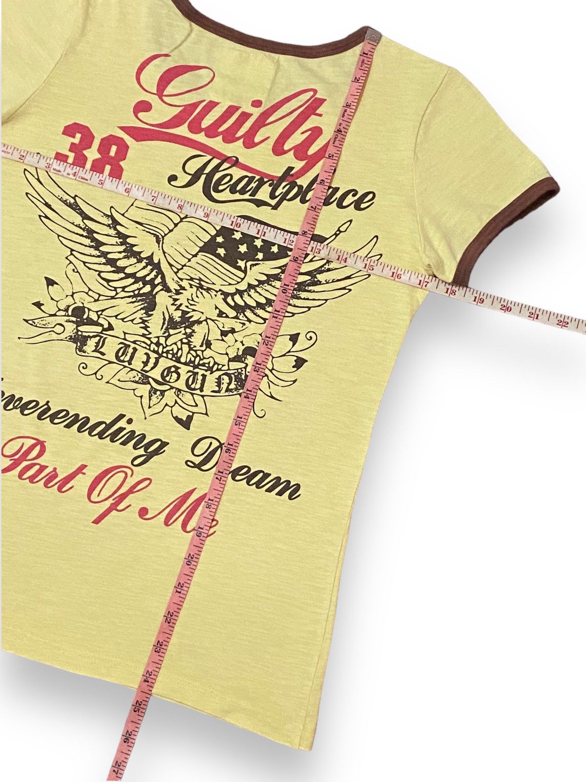 Japanese Brand SPACE OPERA JAPAN GUILTY HEARTPLACE EAGLE GRAPHIC RINGER TEE Size S / US 4 / IT 40 - 11 Thumbnail